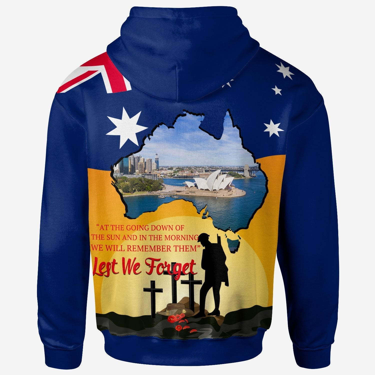ANZAC Day Zip - Up Hoodie - Today's Peace Is Yesterday's Sacrifice - Vibe Hoodie Shop