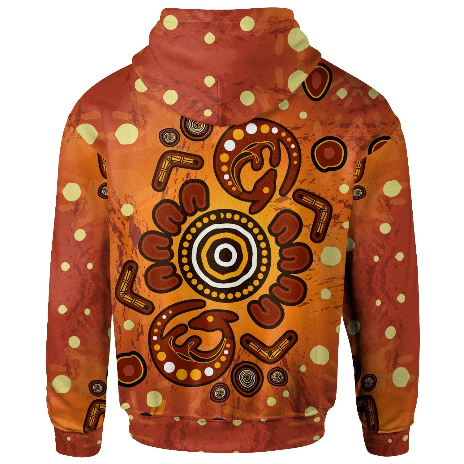 Aboriginal Zip - Up Hoodie - Baby Kangaroo And Dot Painting Patterns - Vibe Hoodie Shop