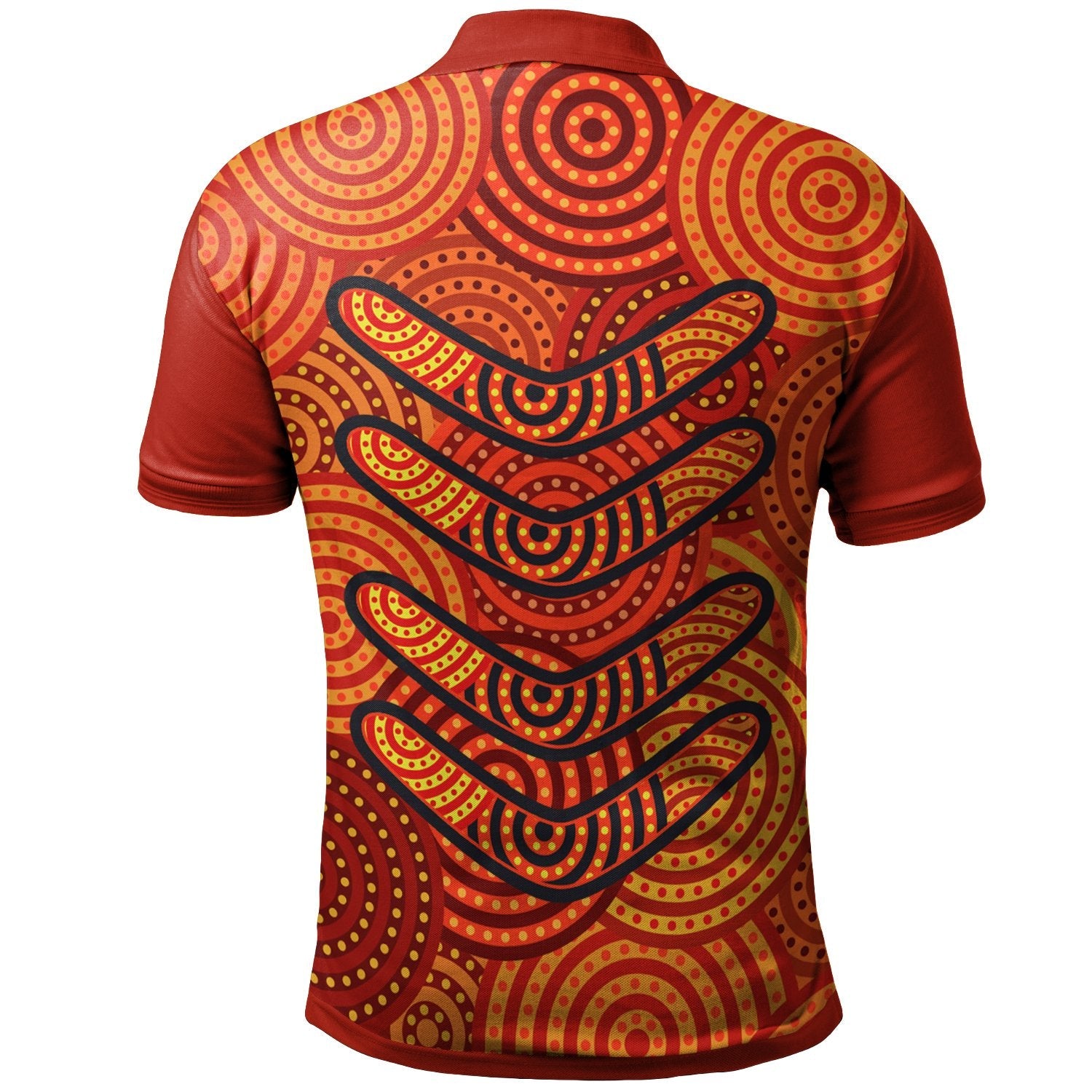 Aboriginal Polo Shirts - Aboriginal Boomerangs And Dot Circle - Vibe Hoodie Shop