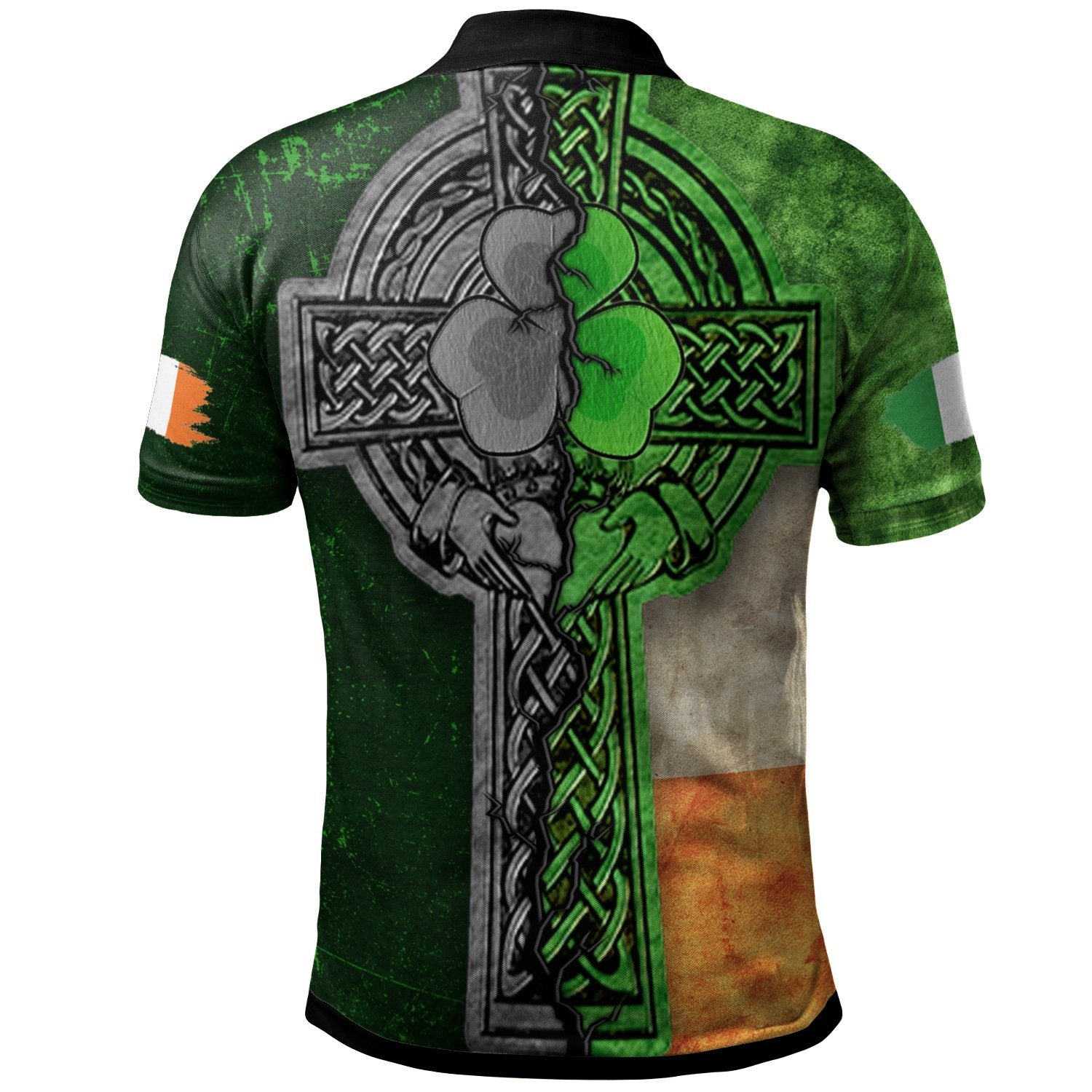 Ireland Celtic Polo Shirt - Irish Claddagh Cross - Vibe Hoodie Shop