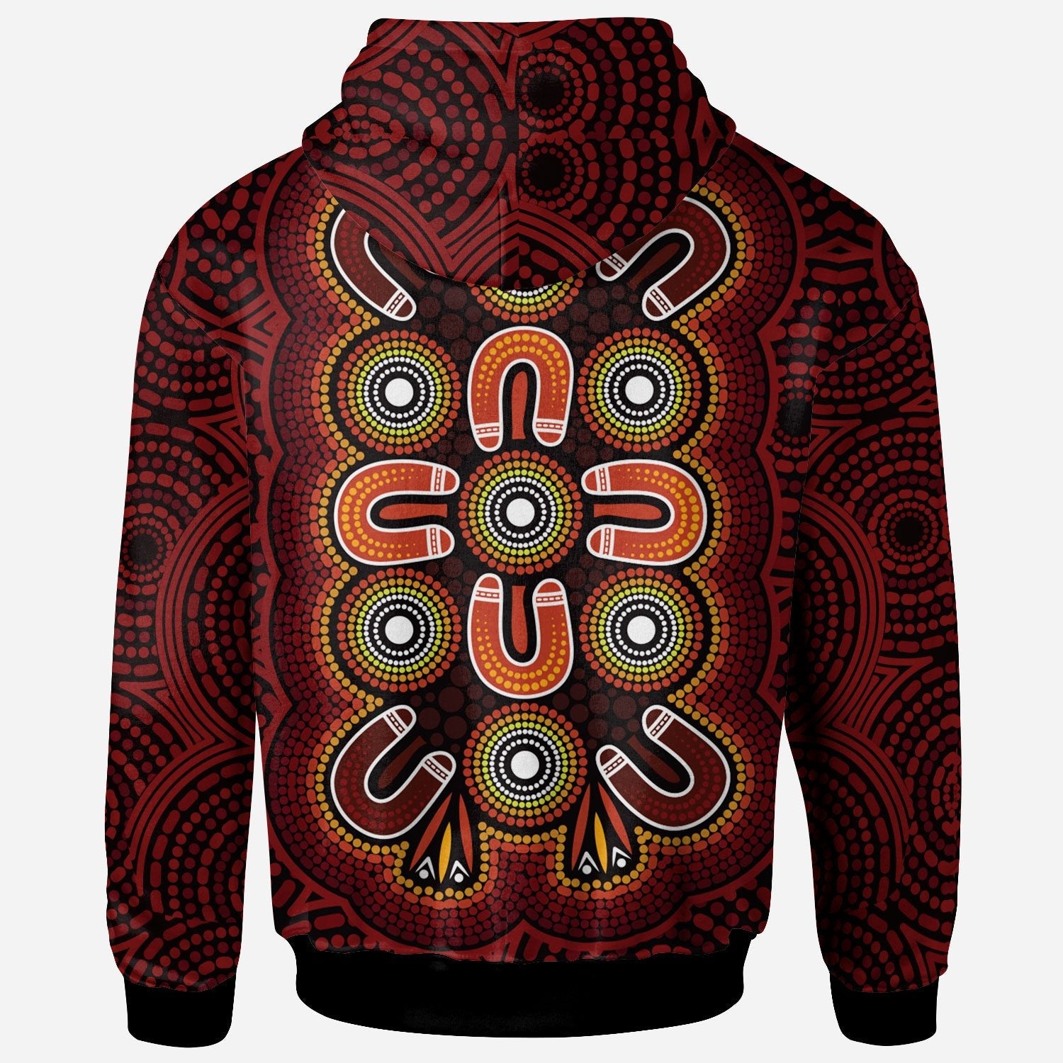 ABoriginal Hoodie - Aboriginal Dot Painting Flowers Style - Vibe Hoodie Shop