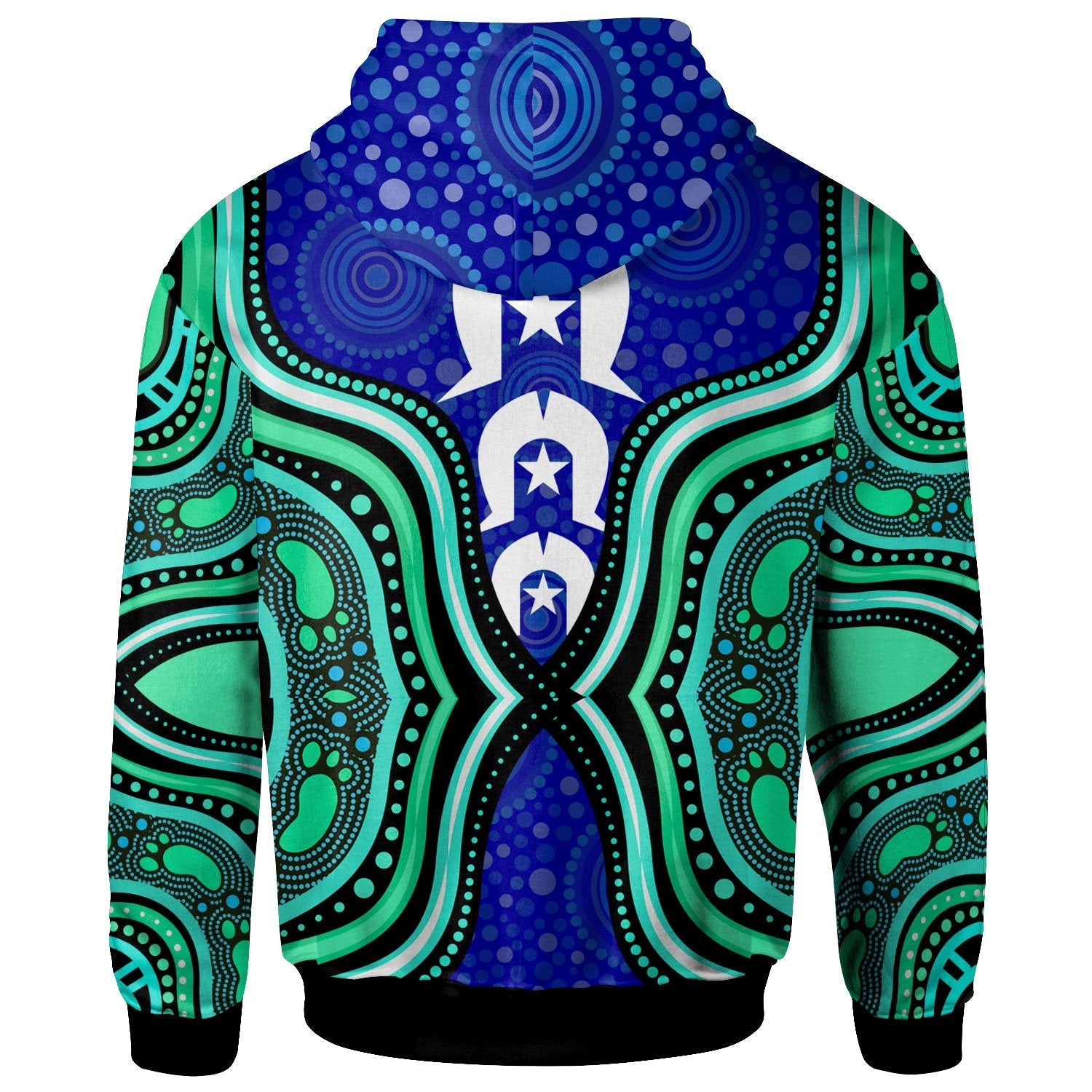 Torres Strait Hoodie - Torres Strait Symbol And Aboriginal Patterns - Vibe Hoodie Shop