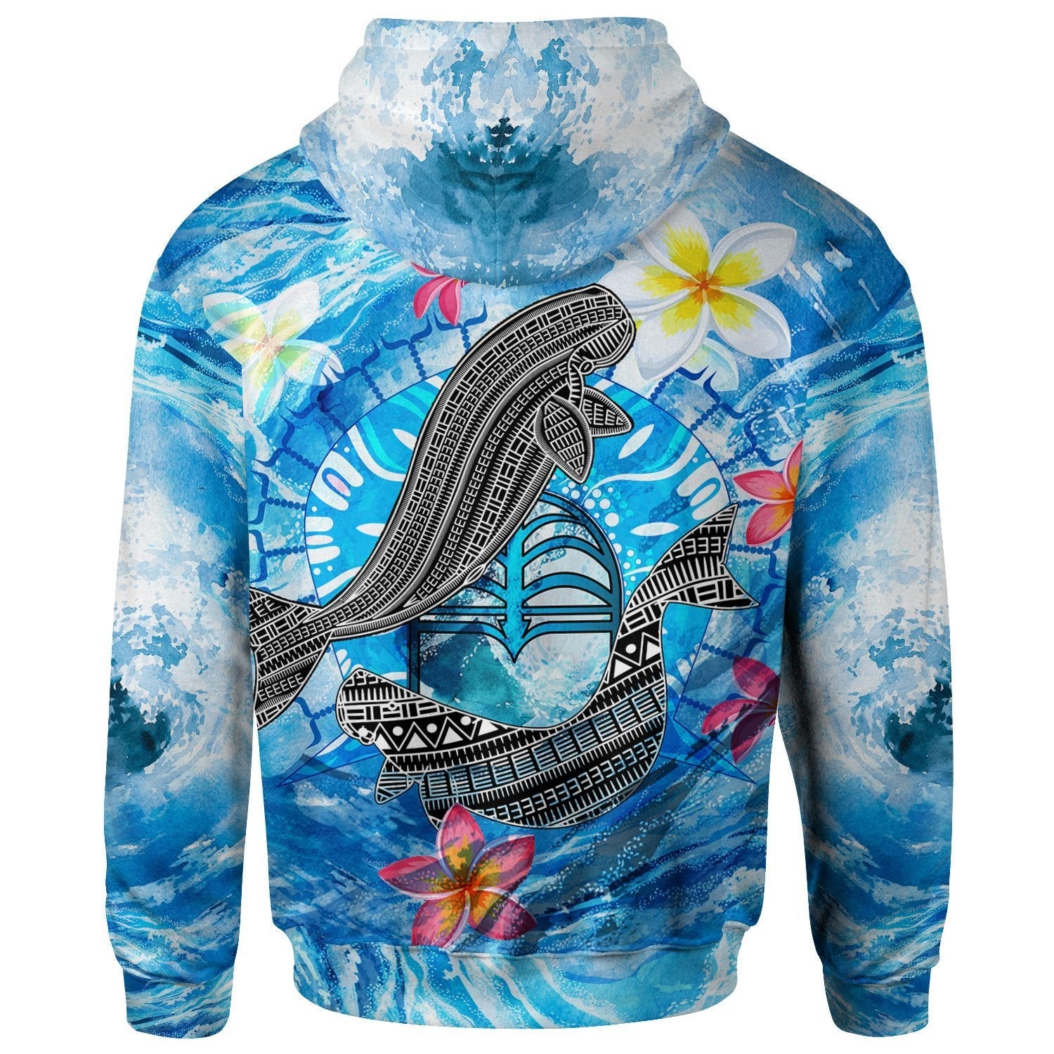 Vibe Hoodie Torres Strait Zip - Up Hoodie - Sea, Dhari And Dolphin - RLT20 - Vibe Hoodie Shop