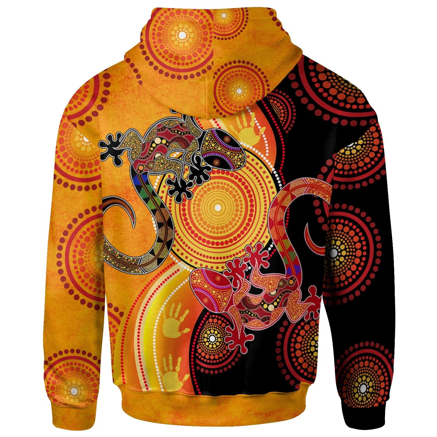 Aboriginal Zip - Up Hoodie - Couple Aboriginal Lizards - Vibe Hoodie Shop