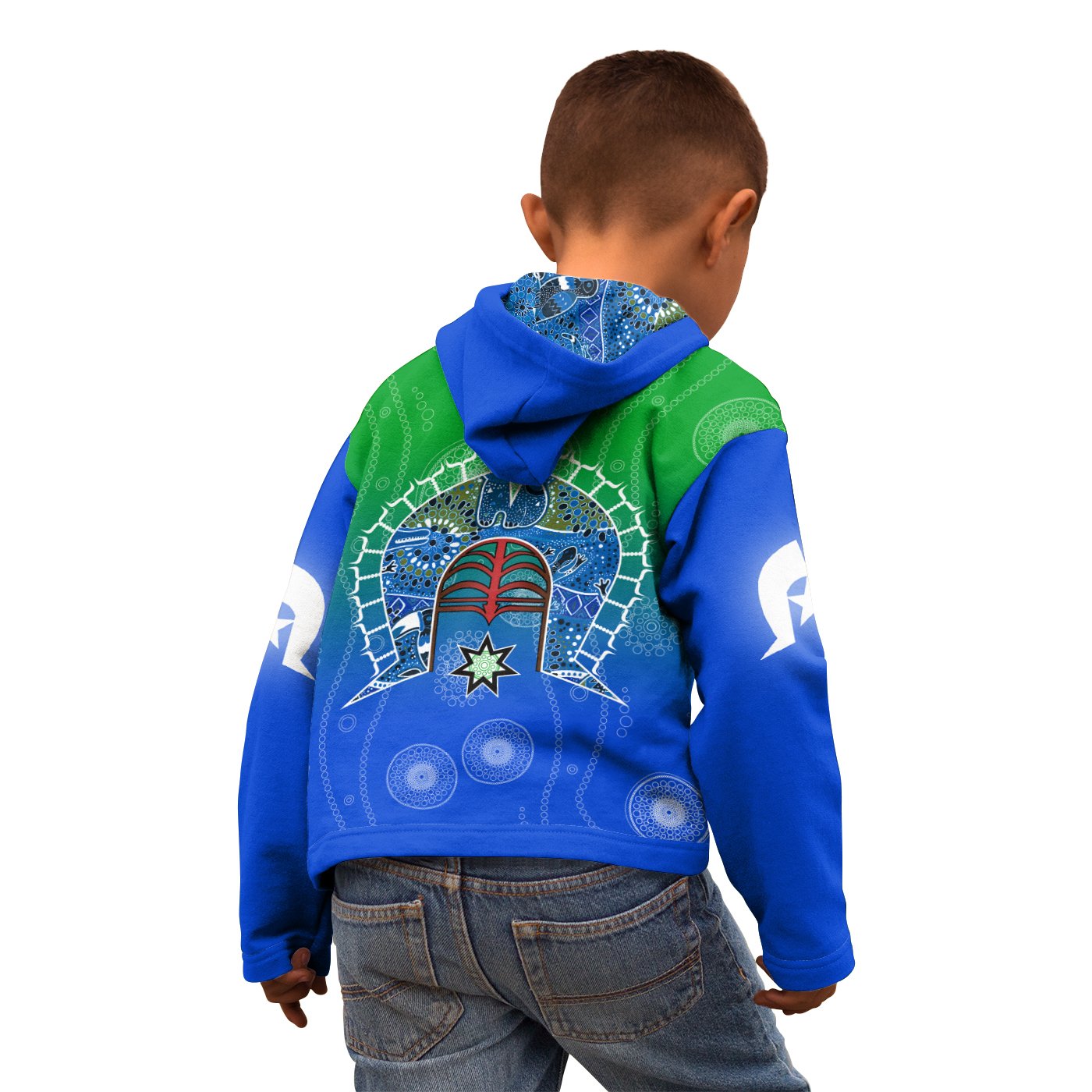 Personalised Hoodie Kids - Torres Strait Symbol With Aboriginal Patterns - Vibe Hoodie Shop