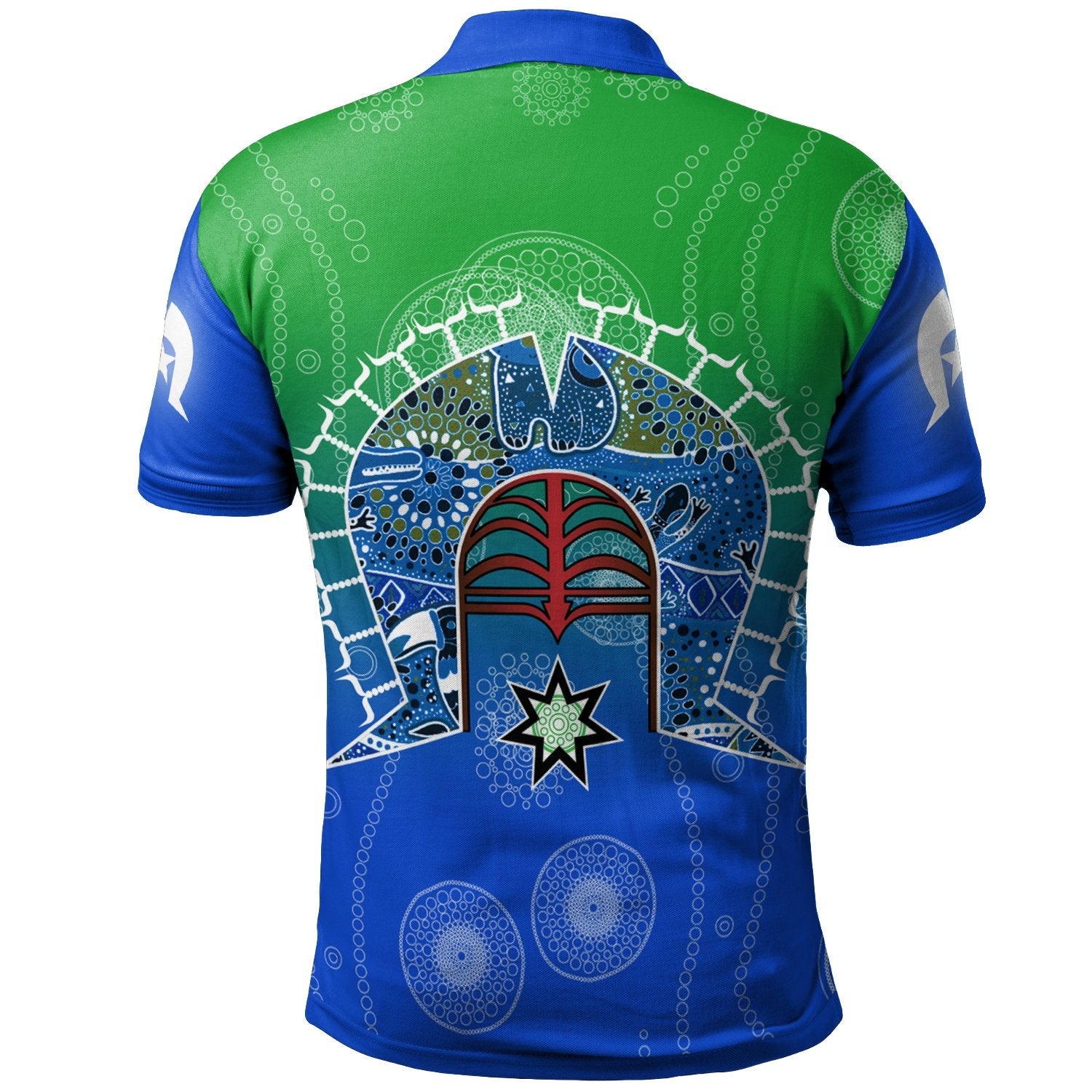 Personalised Polo Shirt - Torres Strait Symbol With Aboriginal Patterns - Vibe Hoodie Shop