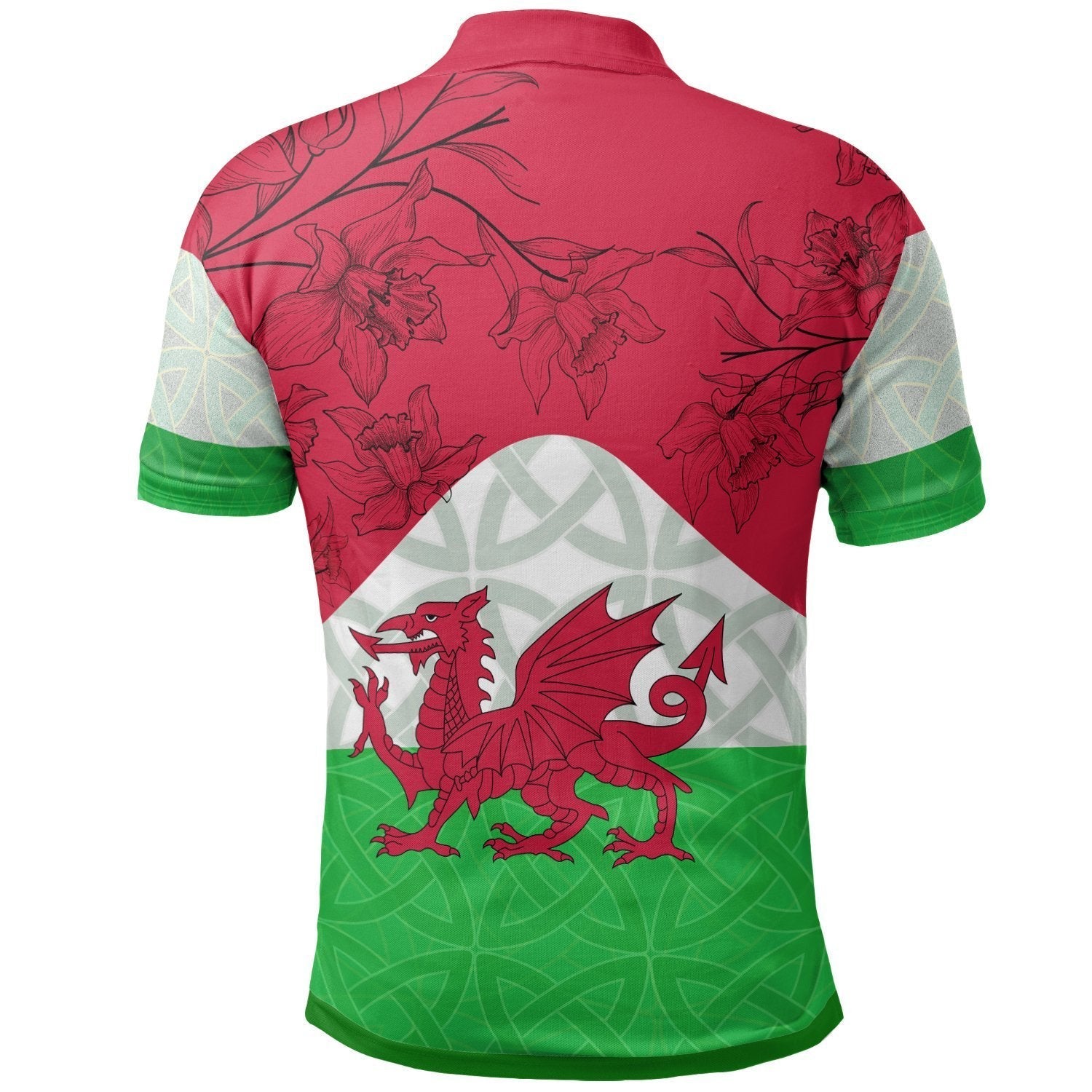 Wales Celtic Polo Shirt - Cymru combined Daffodil - Vibe Hoodie Shop