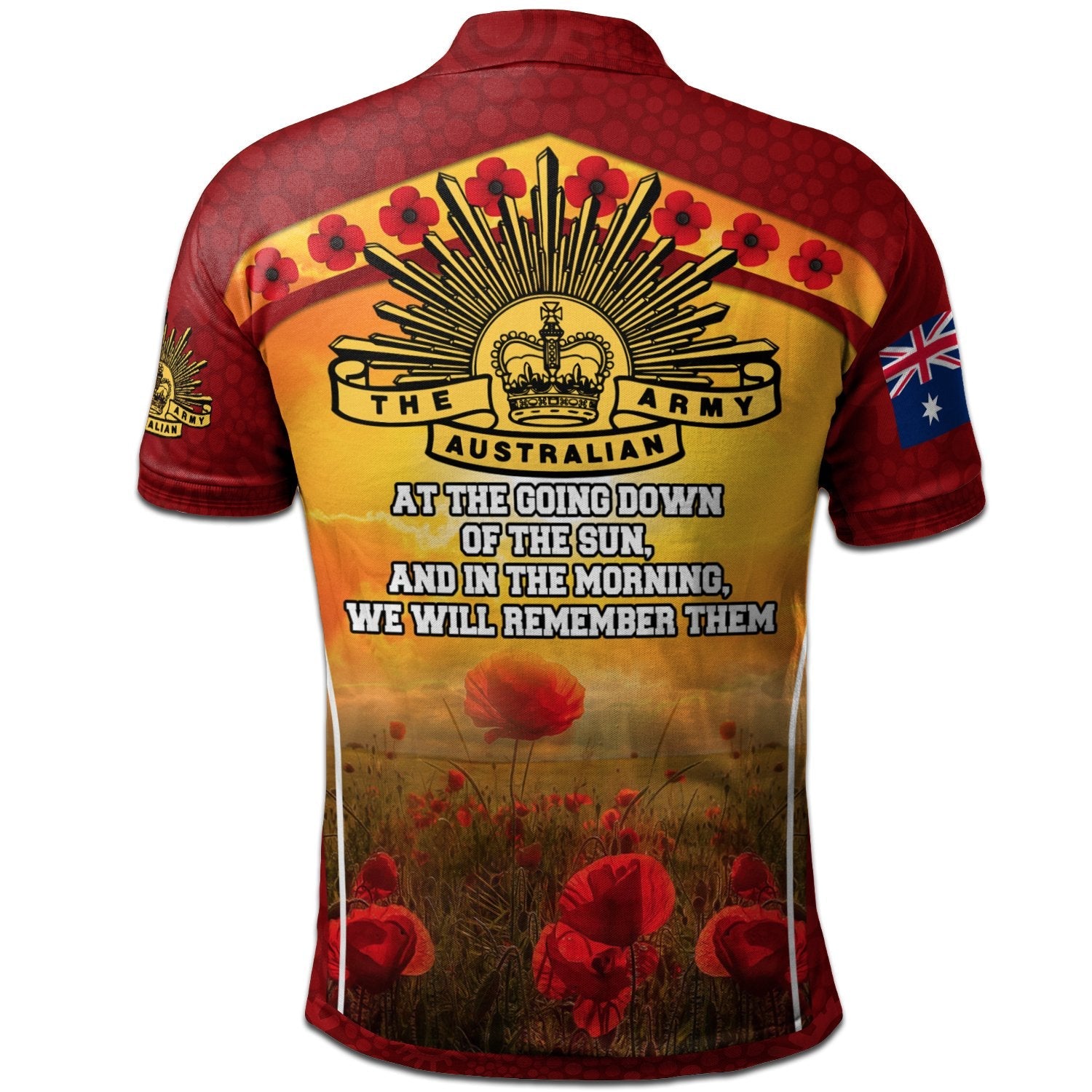 ANZAC Polo Shirt - Lest We Forget Aboriginal Version - Vibe Hoodie Shop