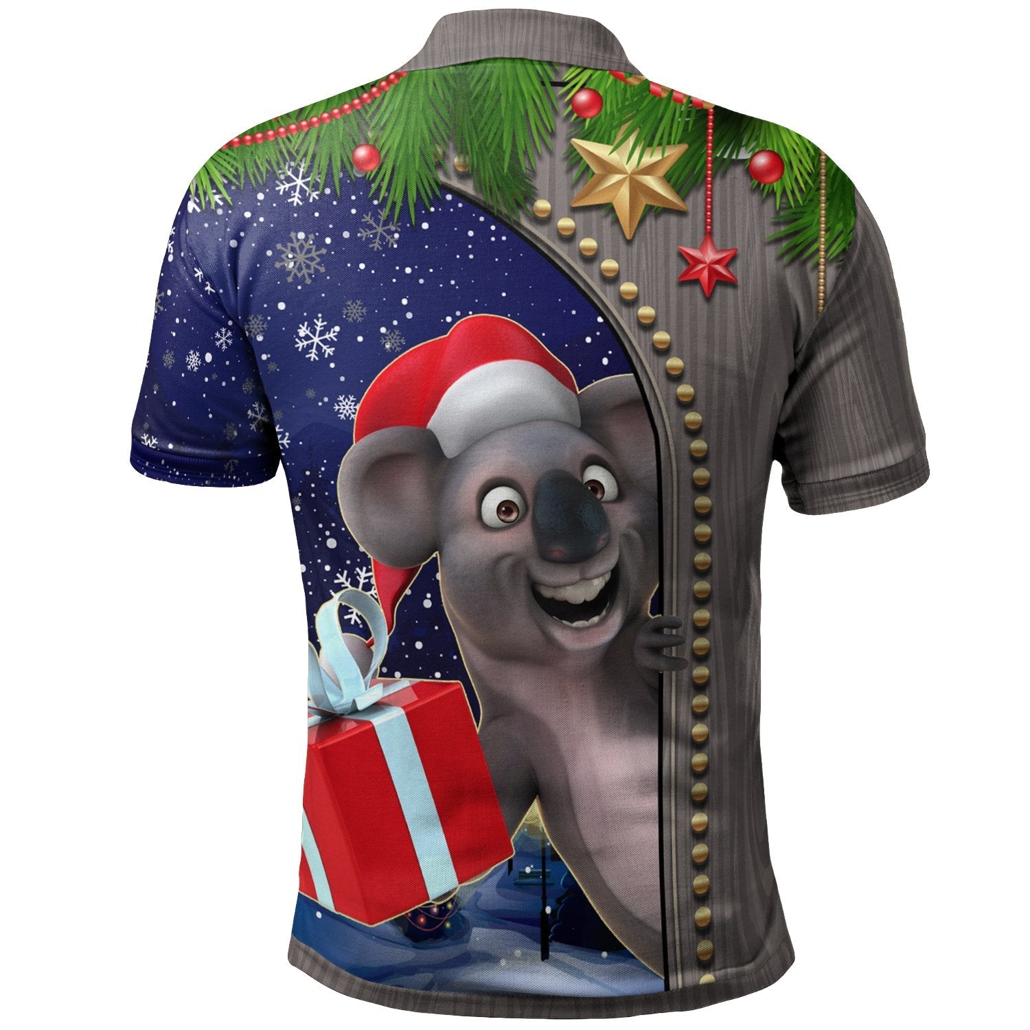 Christmas Polo Shirt - Fun Koala Christmas - - Vibe Hoodie Shop