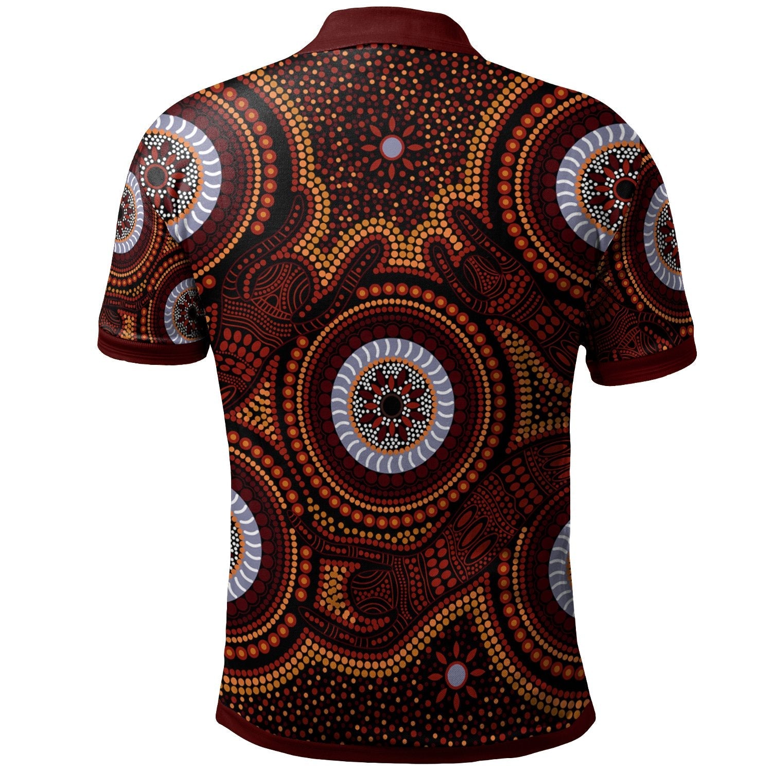 Aboriginal Polo Shirt - Aboriginal Human Dot Painting Art - Vibe Hoodie Shop