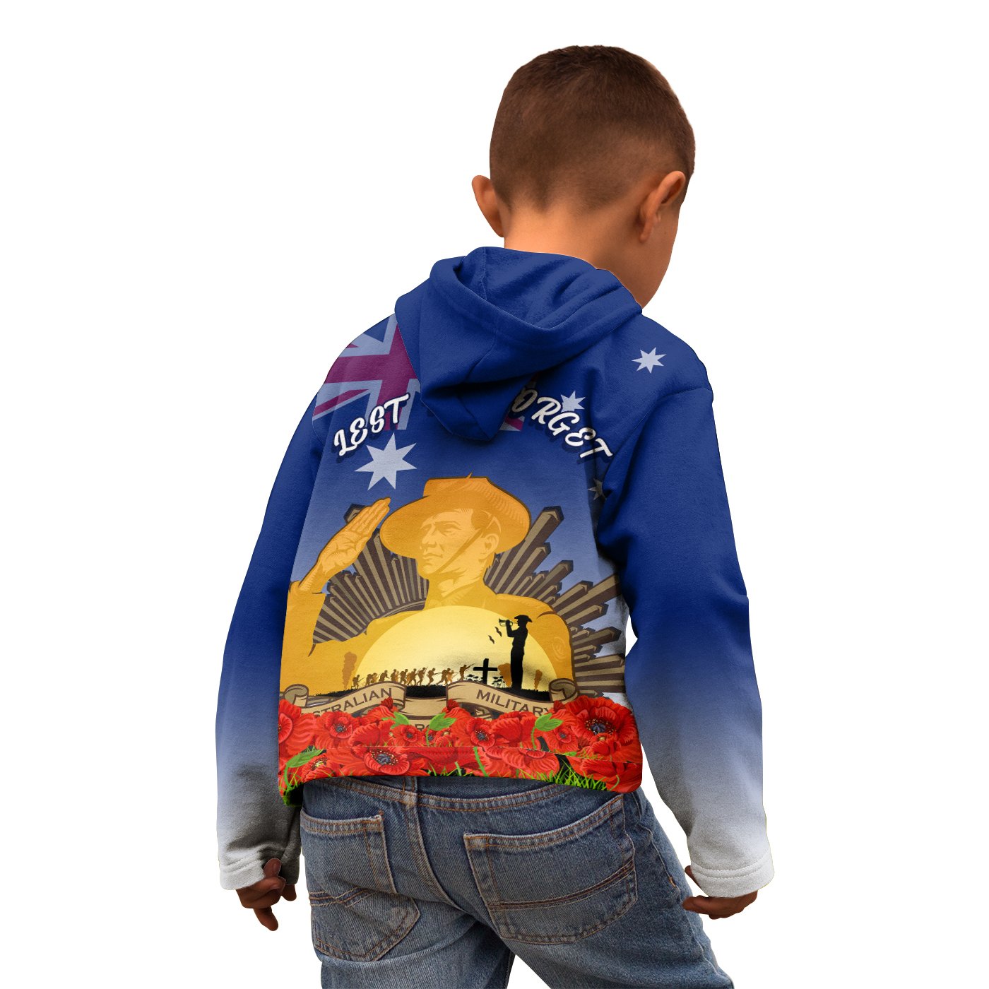 Zip - Up Hoodie Kids - Australia ANZAC Day 2020 And Soldier - Vibe Hoodie Shop