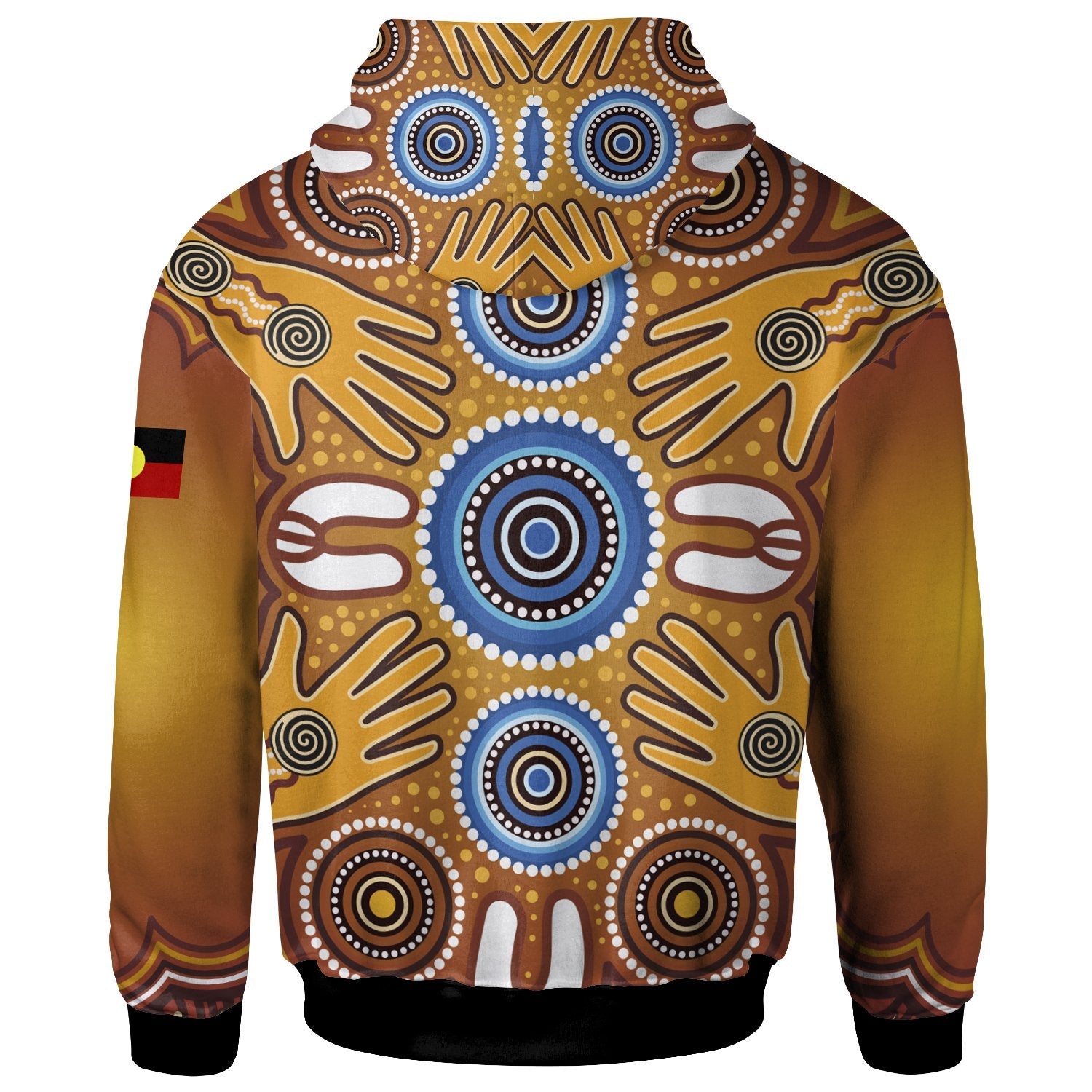 Zip - Up Hoodie - Aboriginal Family With Dot Painting art - Vibe Hoodie Shop