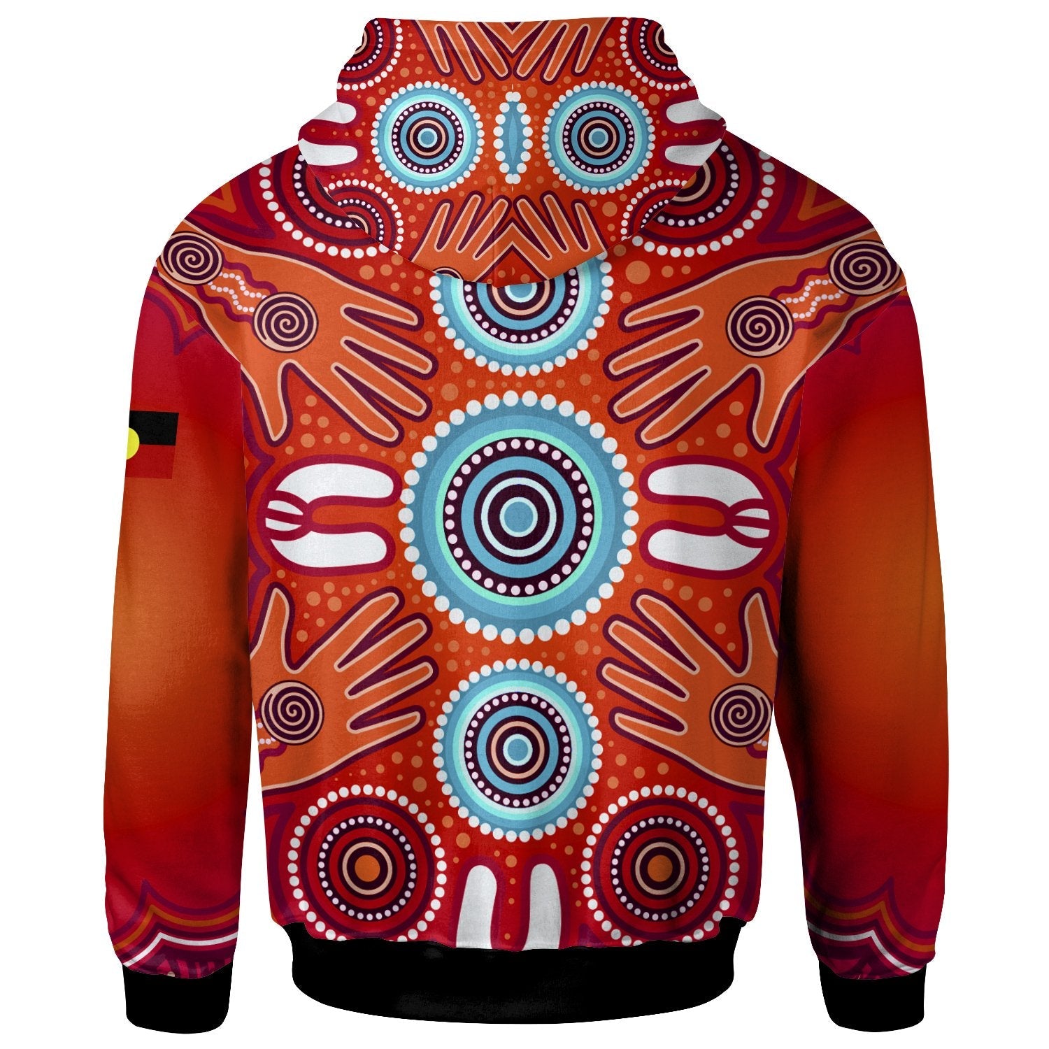 Zip - Up Hoodie - Aboriginal Family With Dot Painting art - Vibe Hoodie Shop