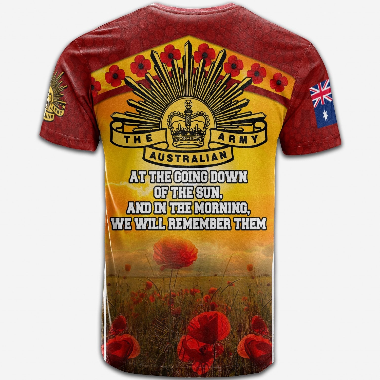 ANZAC T shirt - Lest We Forget Aboriginal Version V1 - Vibe Hoodie Shop