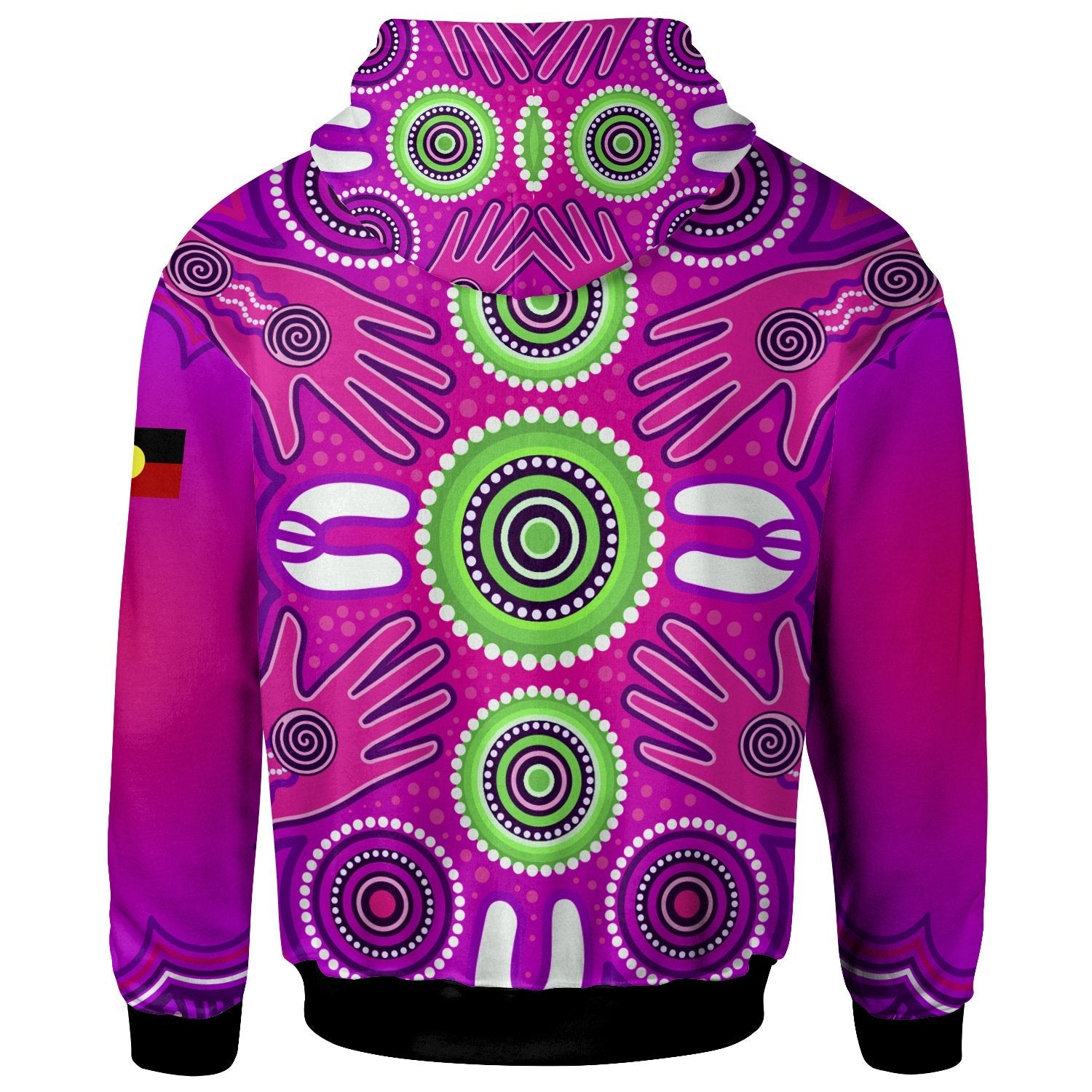 Zip - Up Hoodie - Aboriginal Family With Dot Painting art - Vibe Hoodie Shop