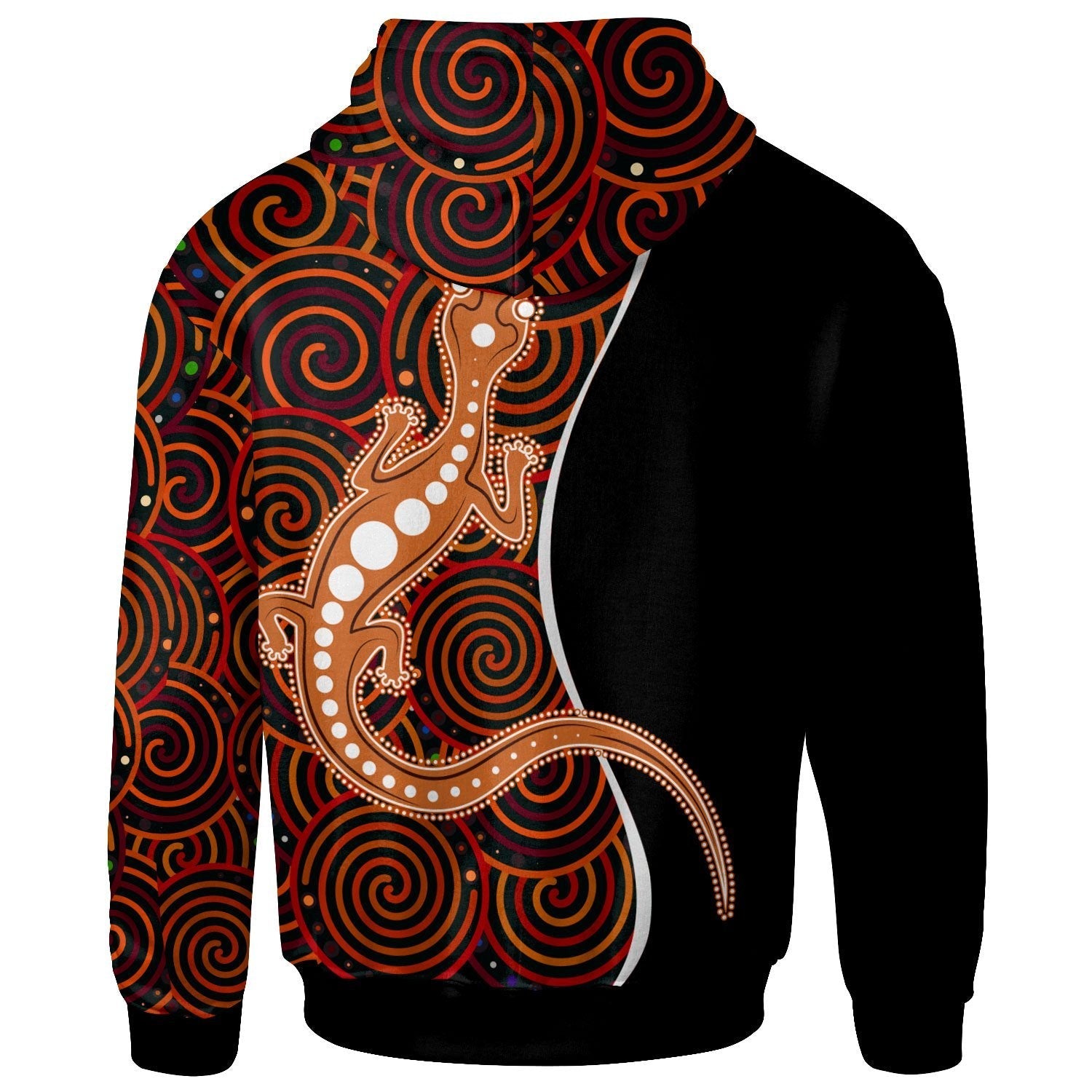 Aboriginal Zip - Up Hoodie - Indigenous Lizard Dreaming - Vibe Hoodie Shop