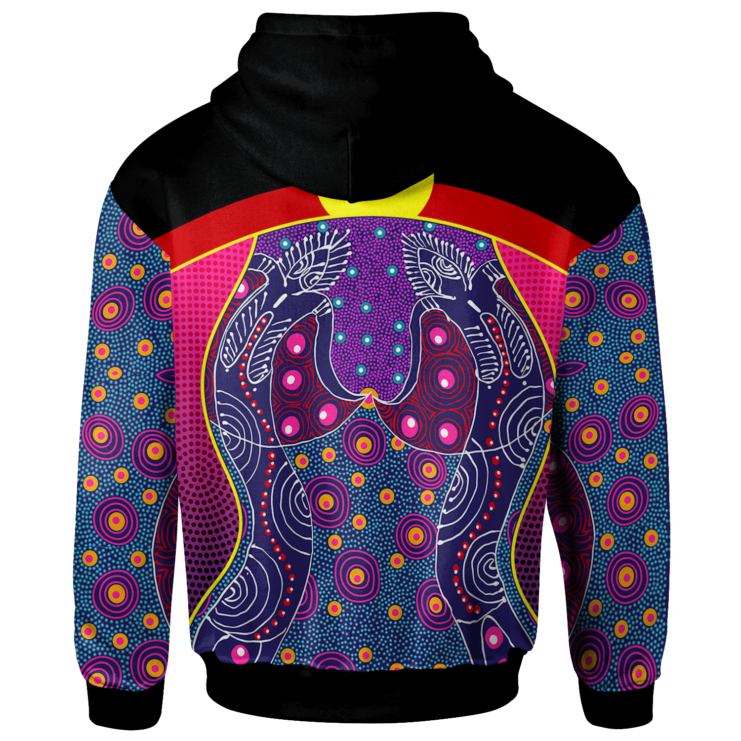 Hoodie - Aboriginal Sublimation Dot Pattern Style (Violet) - Vibe Hoodie Shop