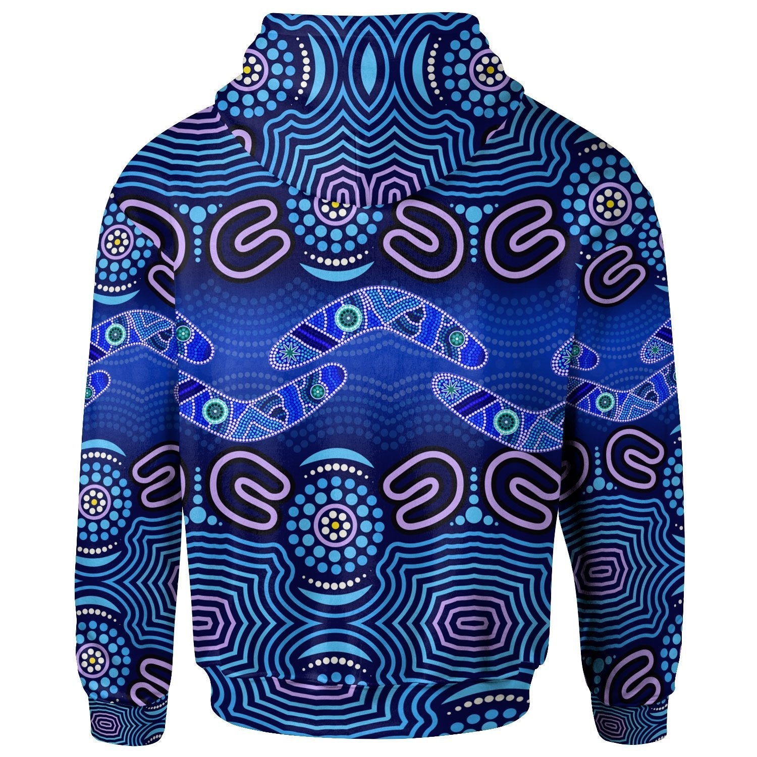 ABoriginal Hoodie - Boomerangs And Dot Painting Art Ver02 - - Vibe Hoodie Shop