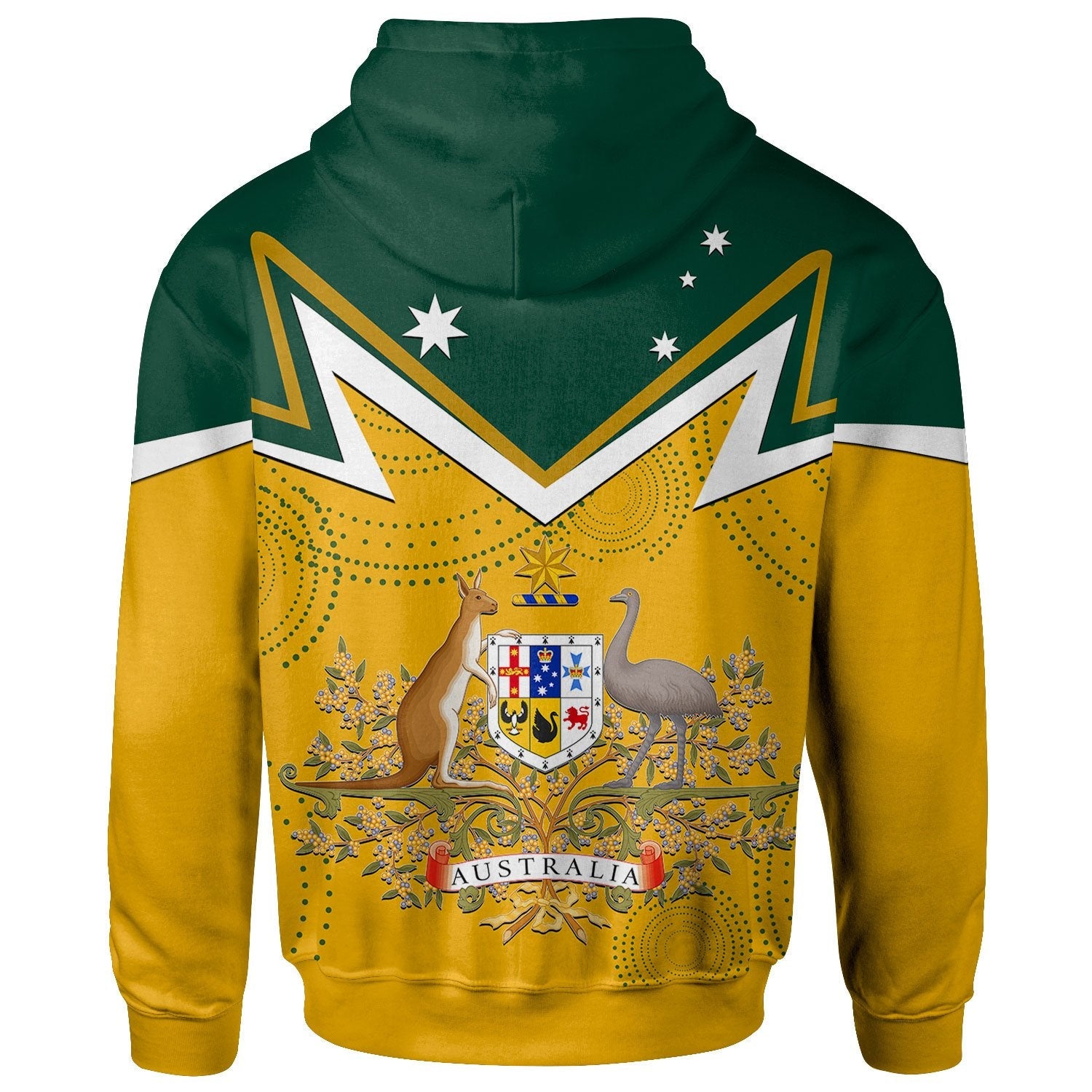 Hoodie - Australian Coat Of Arms National Color - Vibe Hoodie Shop