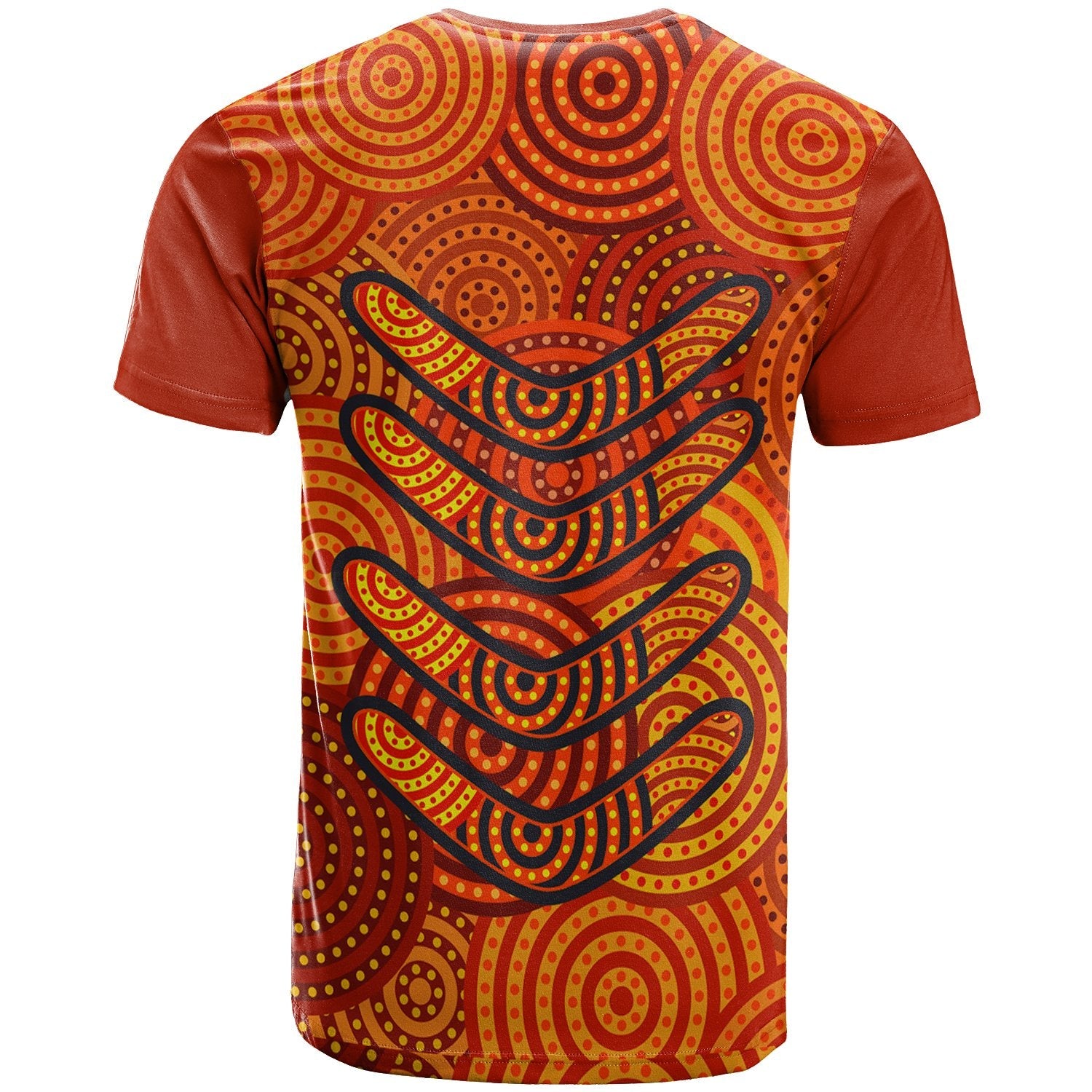 Aboriginal T shirt - Aboriginal Boomerangs And Dot Circle - Vibe Hoodie Shop