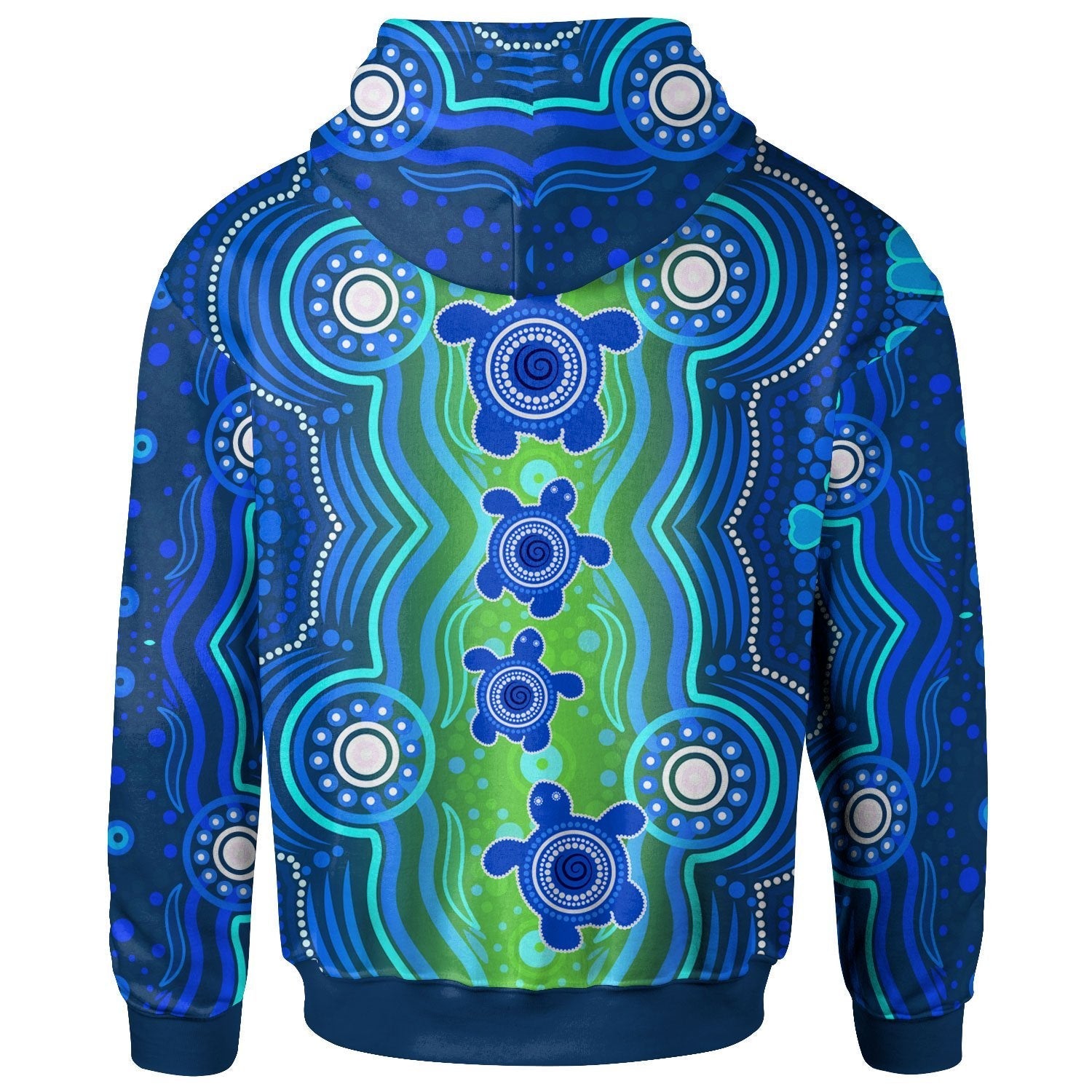 Aboriginal Zip - Up Hoodie - Aboriginal Turtle Family - Vibe Hoodie Shop