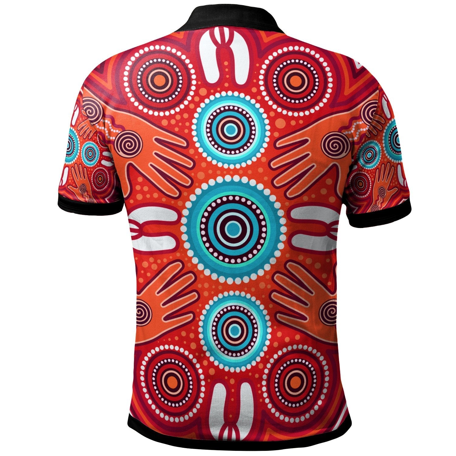 Polo Shirts - Aboriginal Family With Dot Painting art - Vibe Hoodie Shop