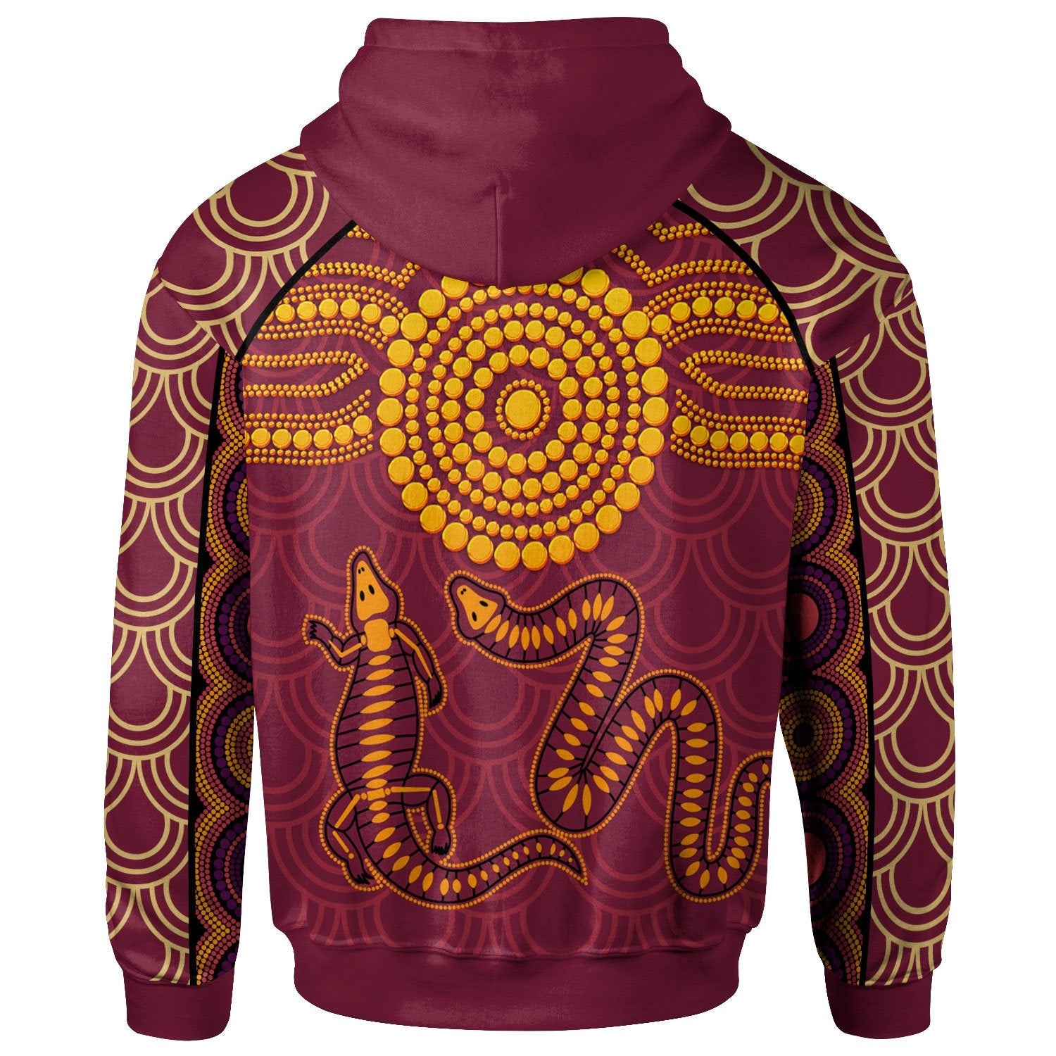 Aboriginal Zip - Up Hoodie - Aboriginal Snake And Alligator - Vibe Hoodie Shop