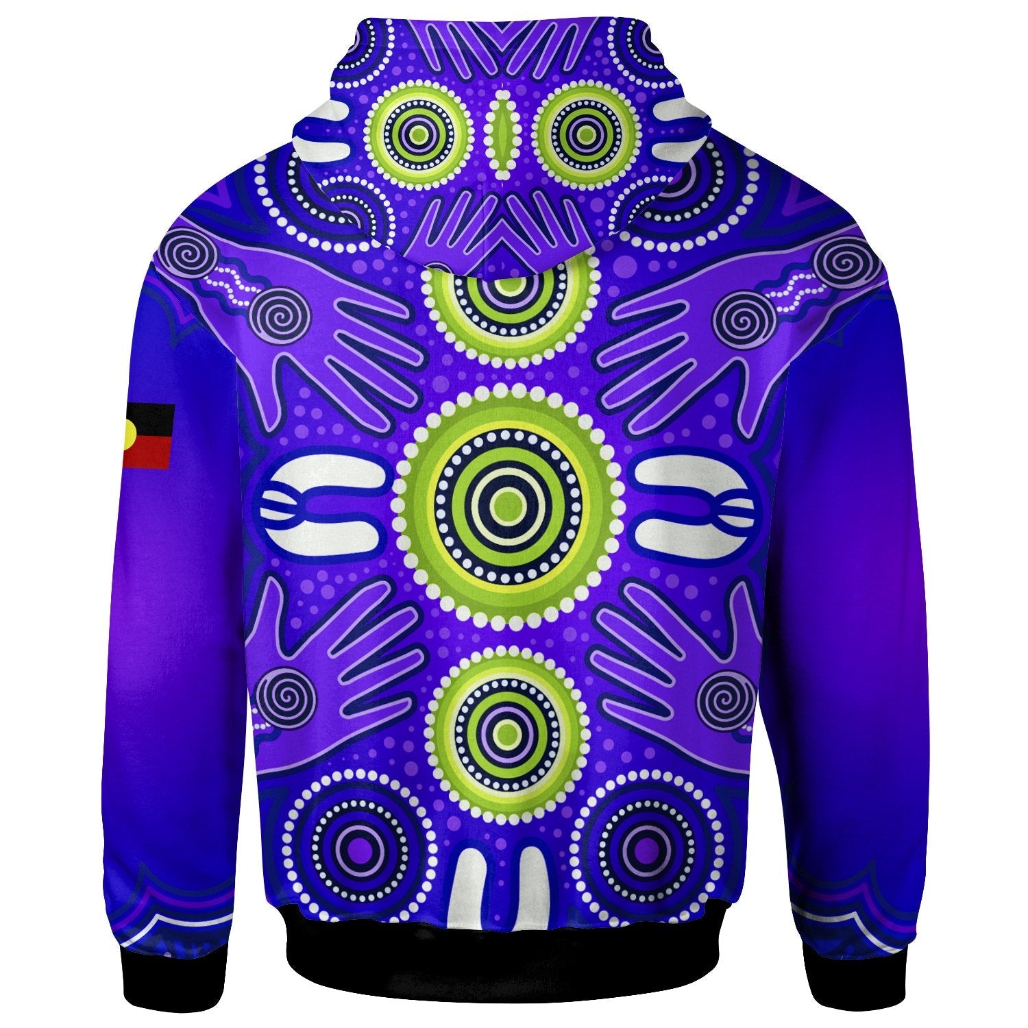 Zip - Up Hoodie - Aboriginal Family With Dot Painting art - Vibe Hoodie Shop