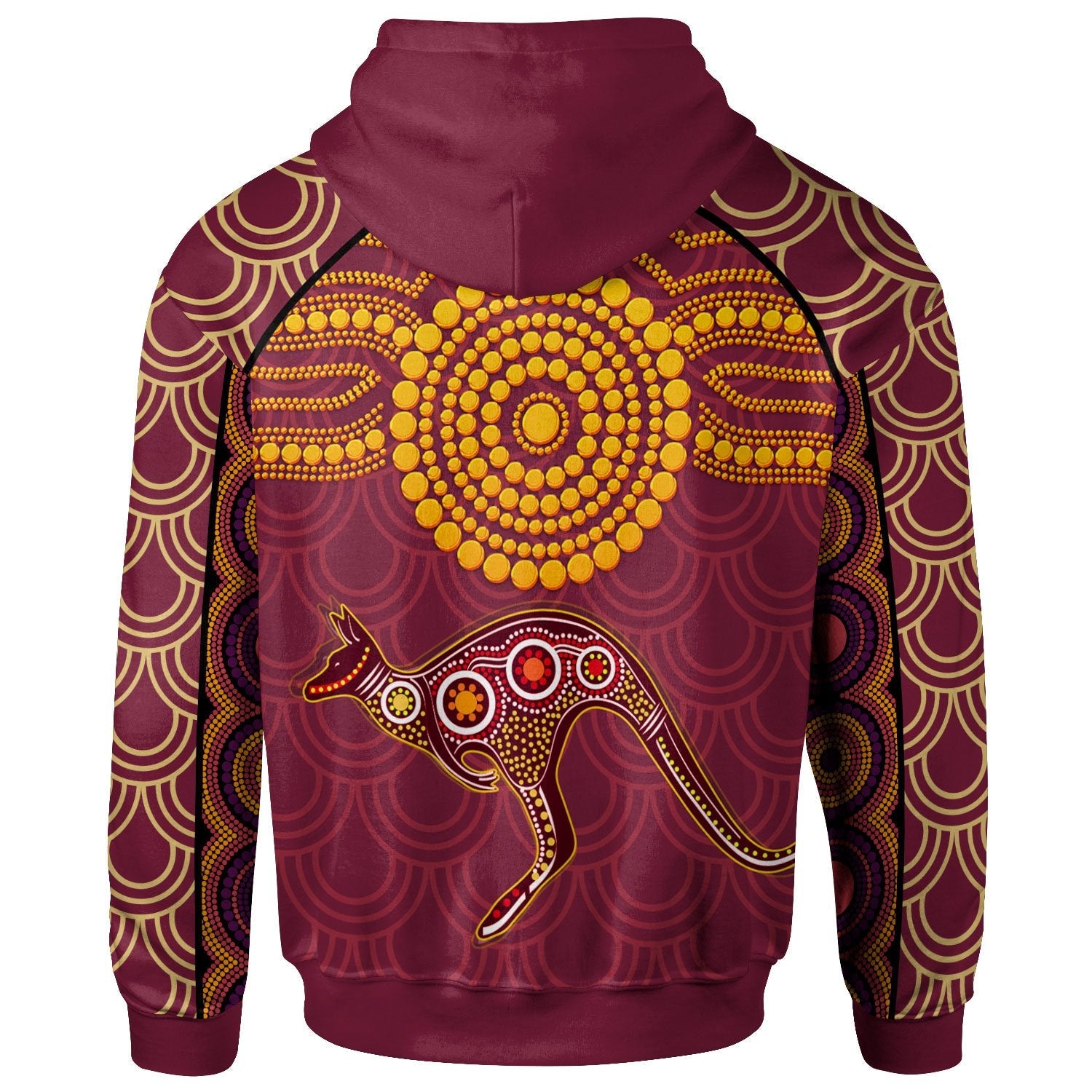 Aboriginal Zip - Up Hoodie - Aboriginal Kangaroo - Vibe Hoodie Shop