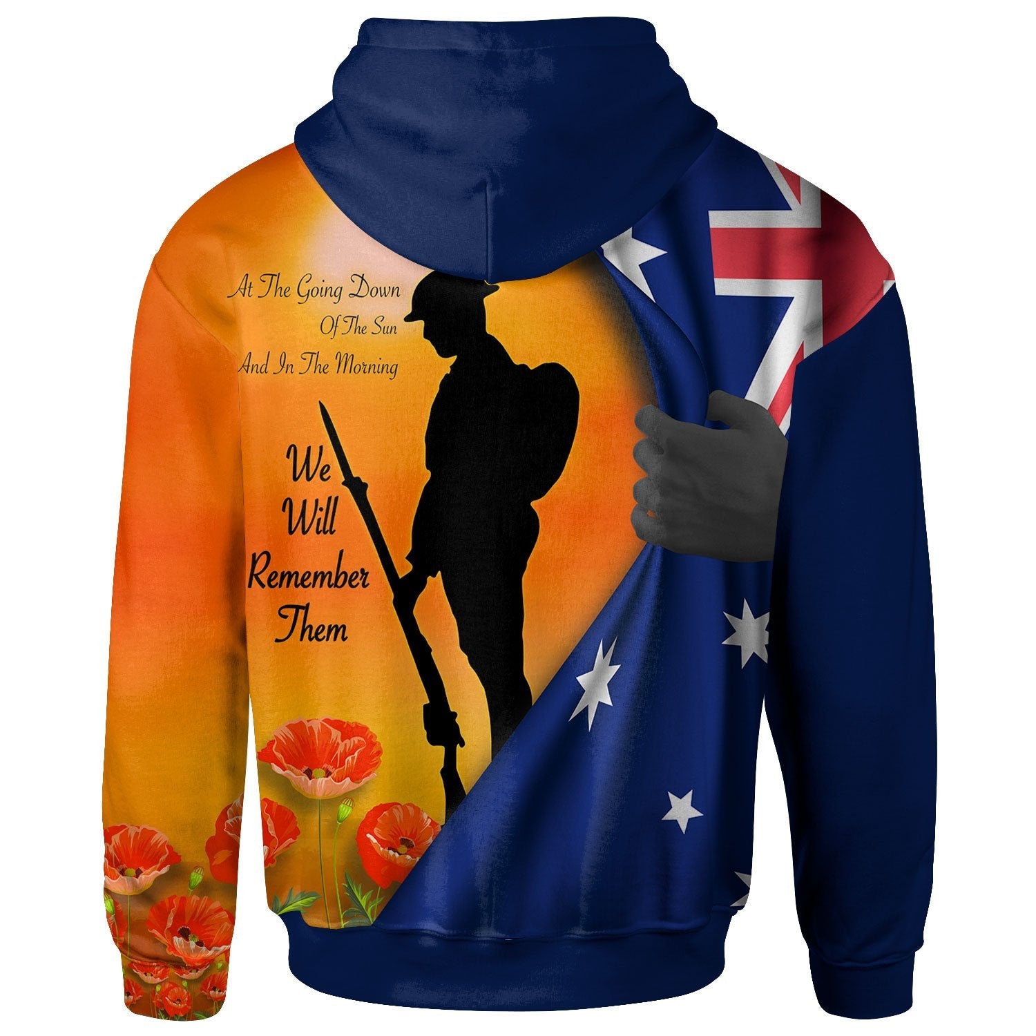 ANZAC Zip - Up Hoodie - We Will Remember Them Ver02 - Vibe Hoodie Shop