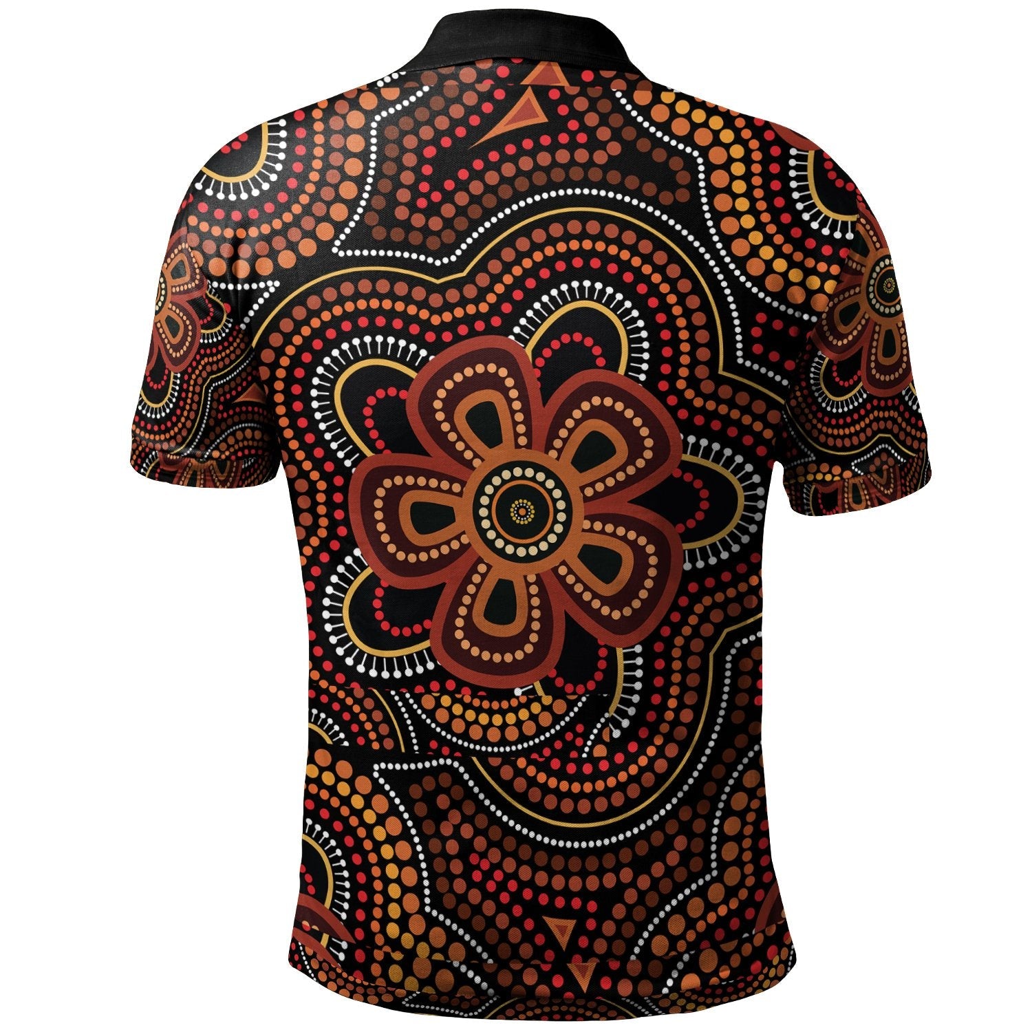 ABoriginal Polo Shirt - Aboriginal Dot Painting Flowers Style Ver02 - Vibe Hoodie Shop