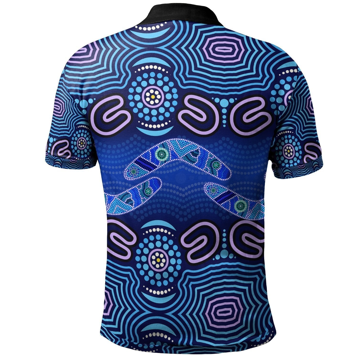 ABoriginal Polo Shirt - Boomerangs And Dot Painting Art Ver02 - - Vibe Hoodie Shop