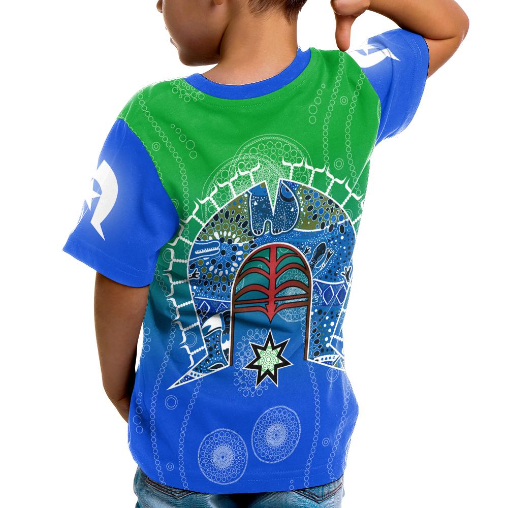 Personalised T shirt Kids - Torres Strait Symbol With Aboriginal Patterns - Vibe Hoodie Shop