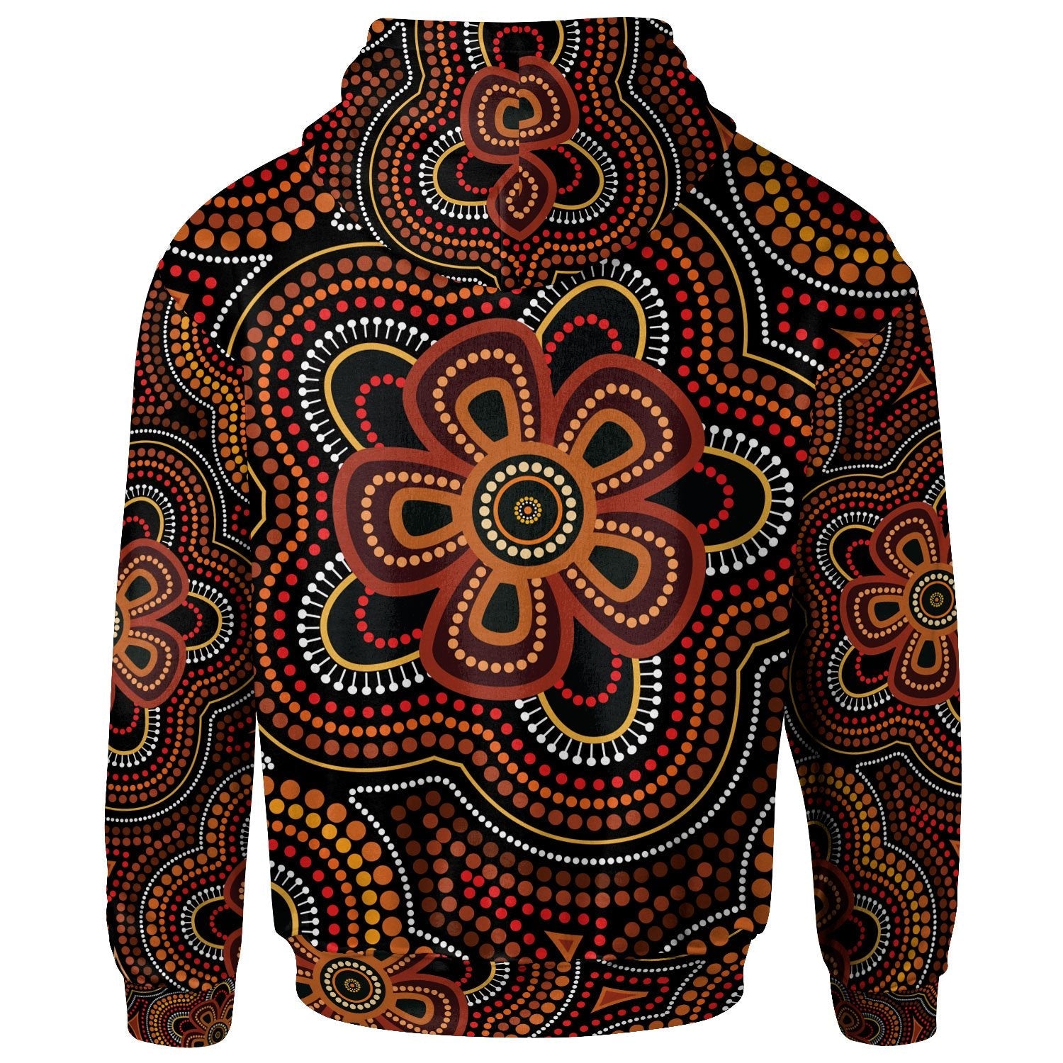 ABoriginal Zip - Up Hoodie - Aboriginal Dot Painting Flowers Style Ver02 - Vibe Hoodie Shop