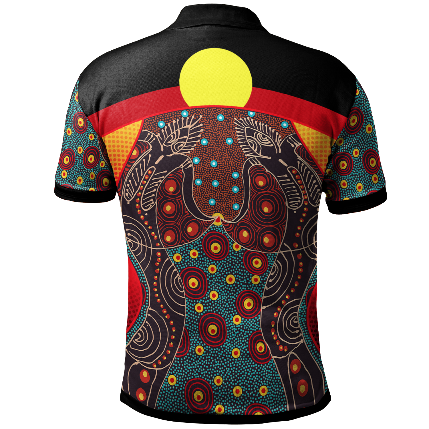 Polo Shirt - Aboriginal Sublimation Dot Pattern Style (Red) - Vibe Hoodie Shop