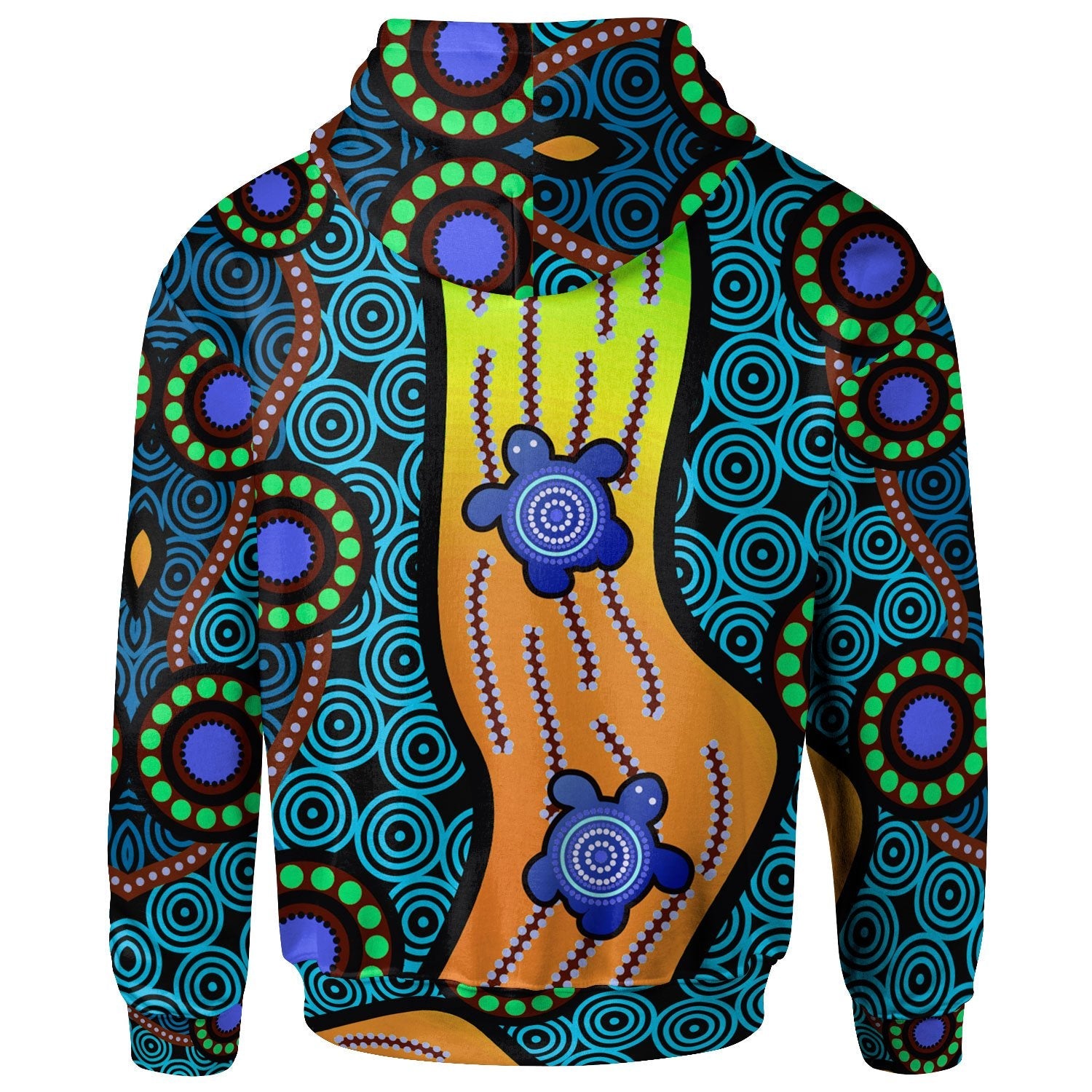 Zip - Up Hoodie - Aboriginal Turtle - Vibe Hoodie Shop