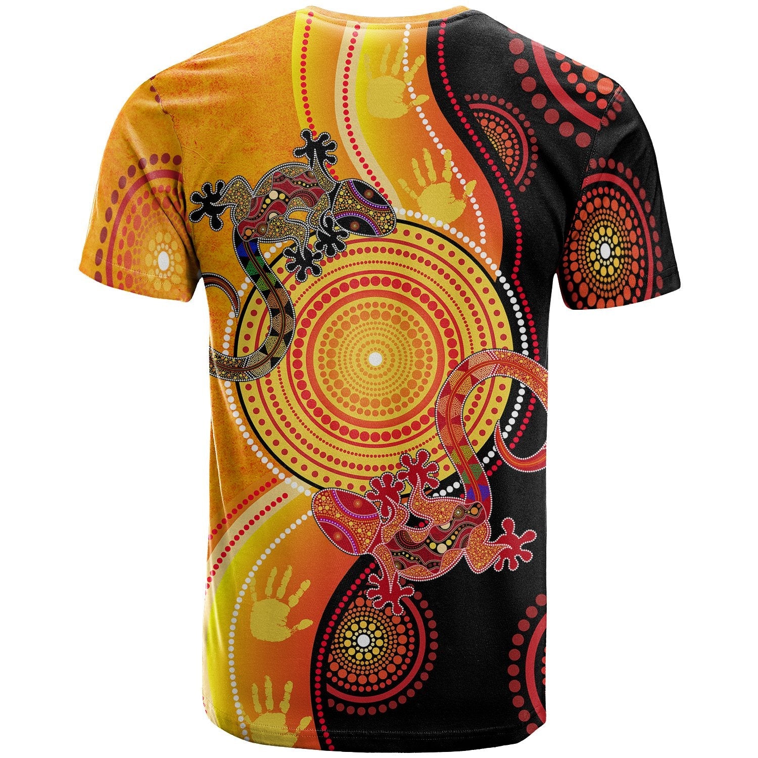 Aboriginal Personalised T shirts - Couple Aboriginal Lizards - Vibe Hoodie Shop