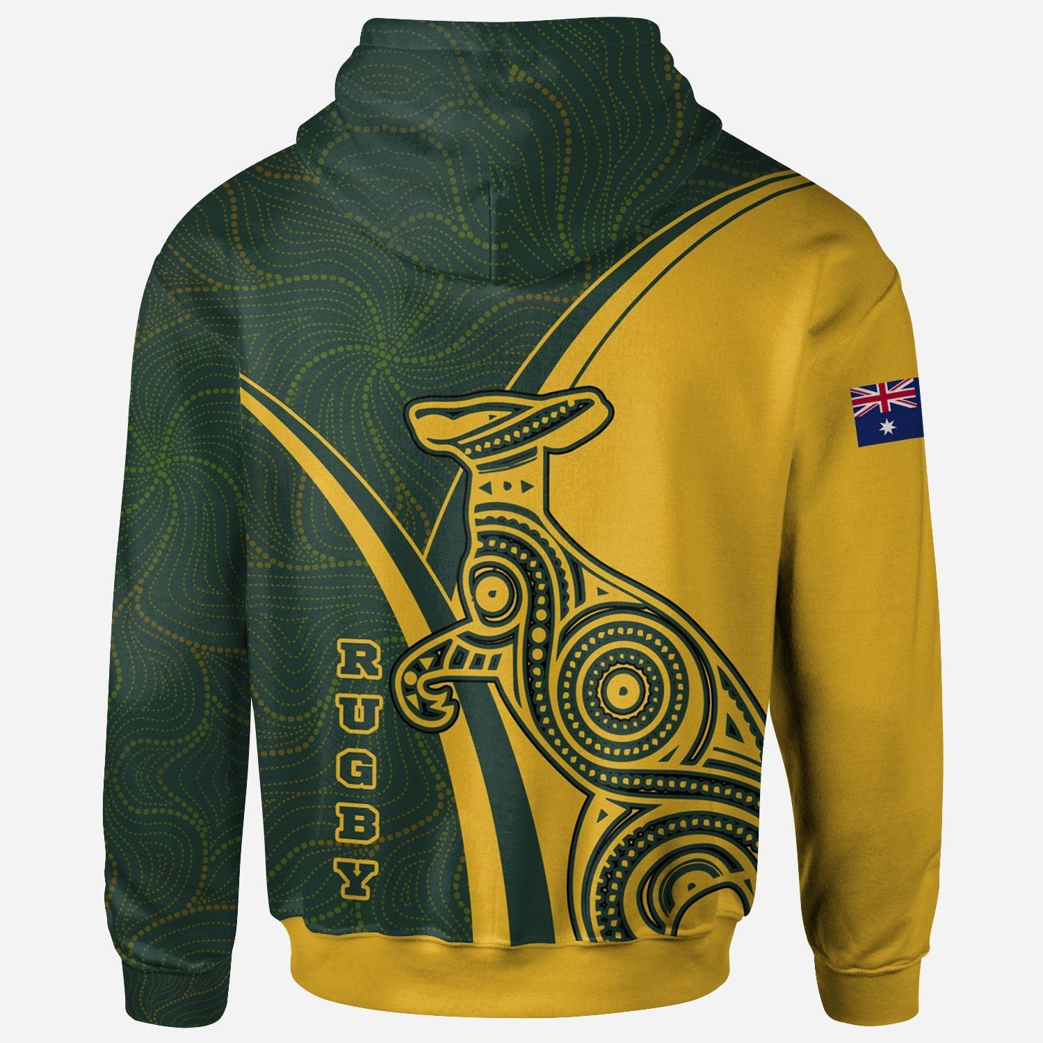 Hoodie - Australian Kangaroo and Aboriginal Patterns - Vibe Hoodie Shop