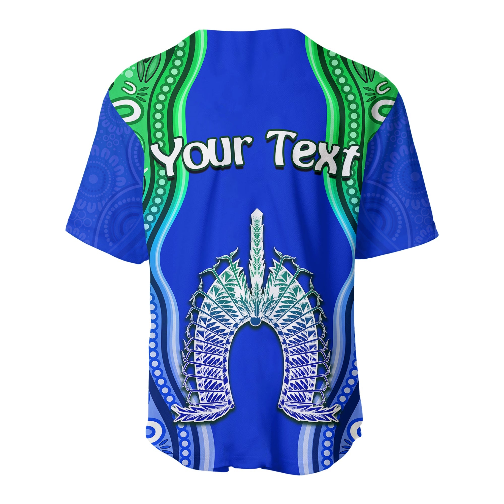 (Custom Personalised) Torres Strait Islands Baseball Jersey The Dhari Mix Aboriginal Turtle Version Blue - Vibe Hoodie Shop