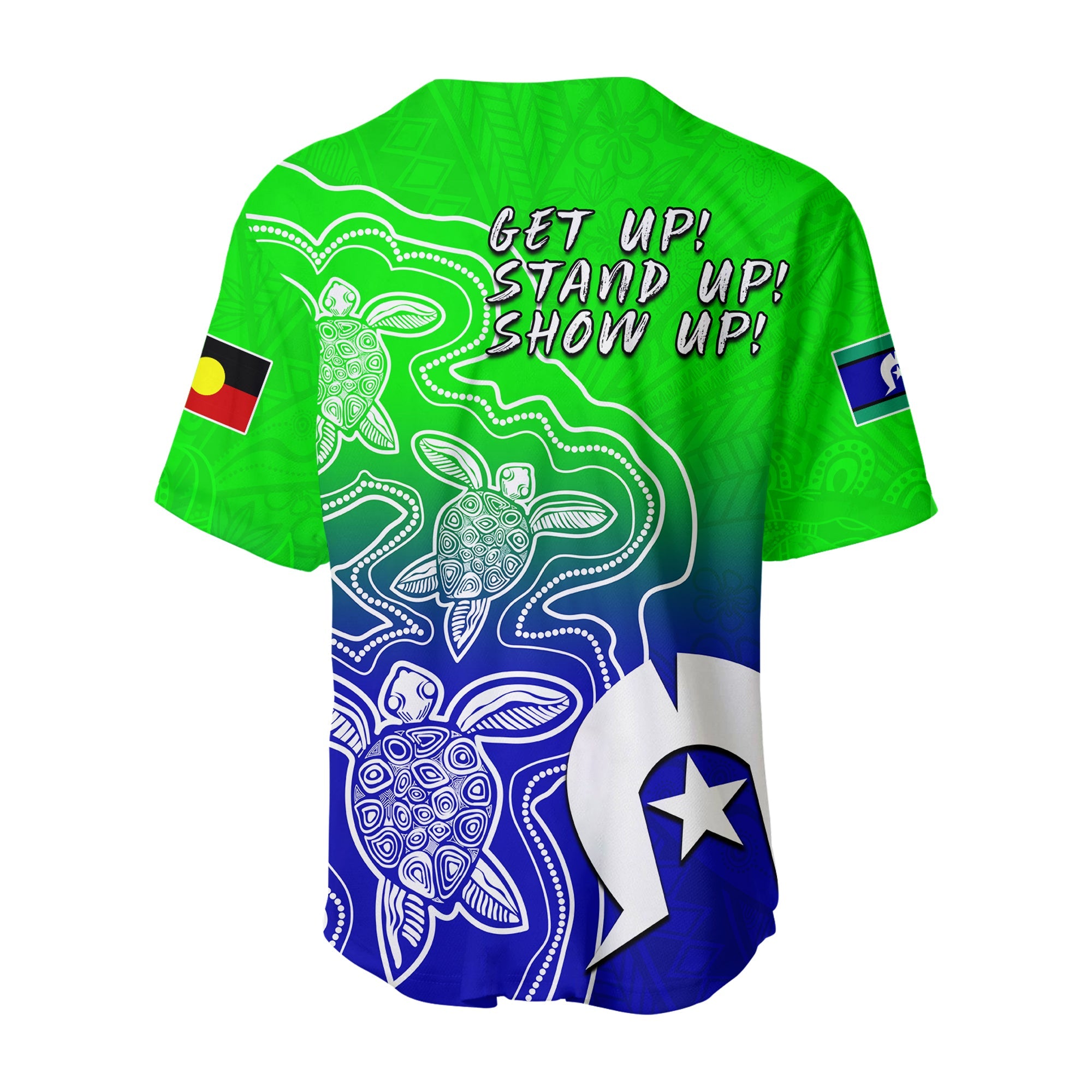 NAIDOC Week 2022 Baseball Jersey Torres Strait Islanders with Aboriginal Turtles - Vibe Hoodie Shop