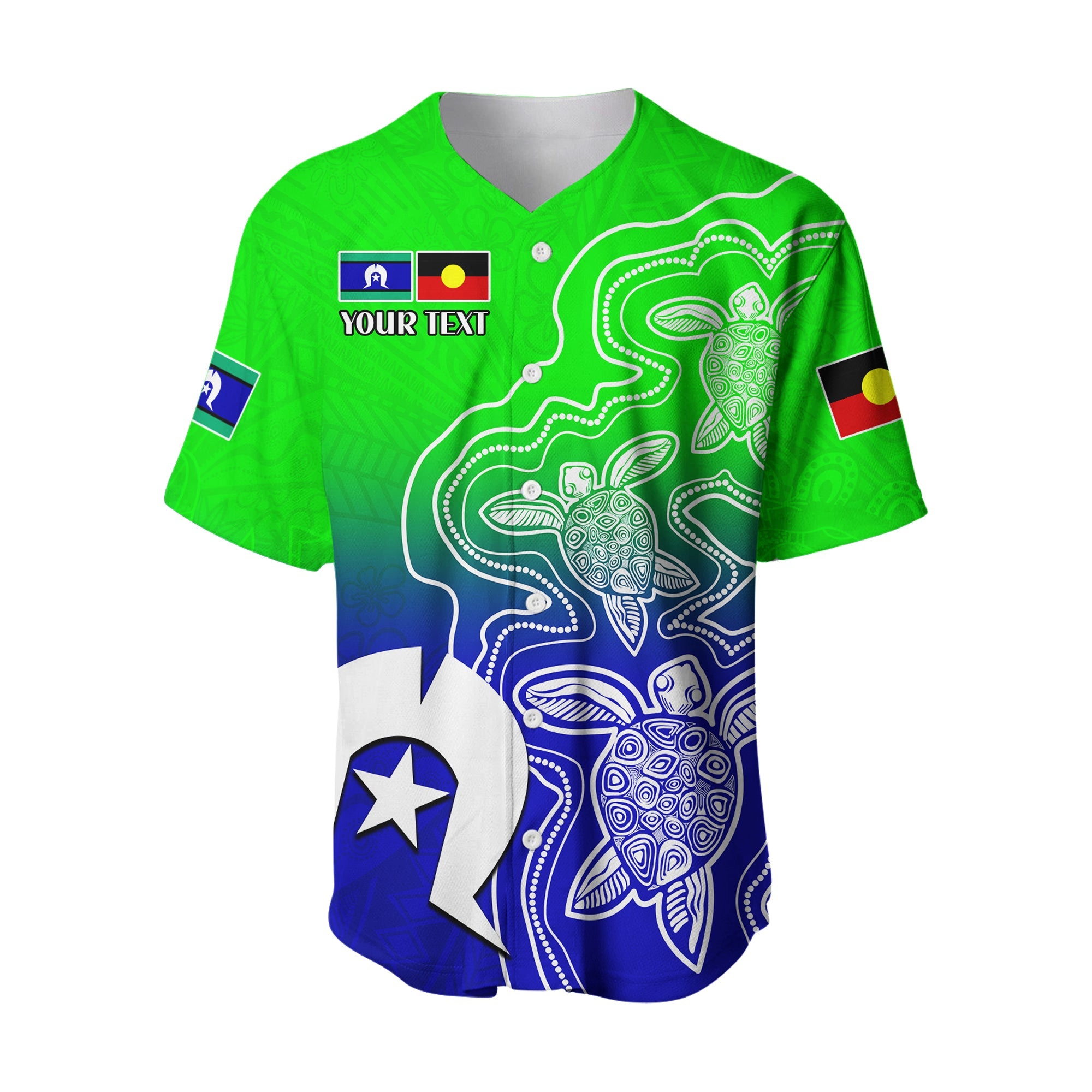 (Custom Personalised) NAIDOC Week 2022 Baseball Jersey Torres Strait Islanders with Aboriginal Turtles - Vibe Hoodie Shop