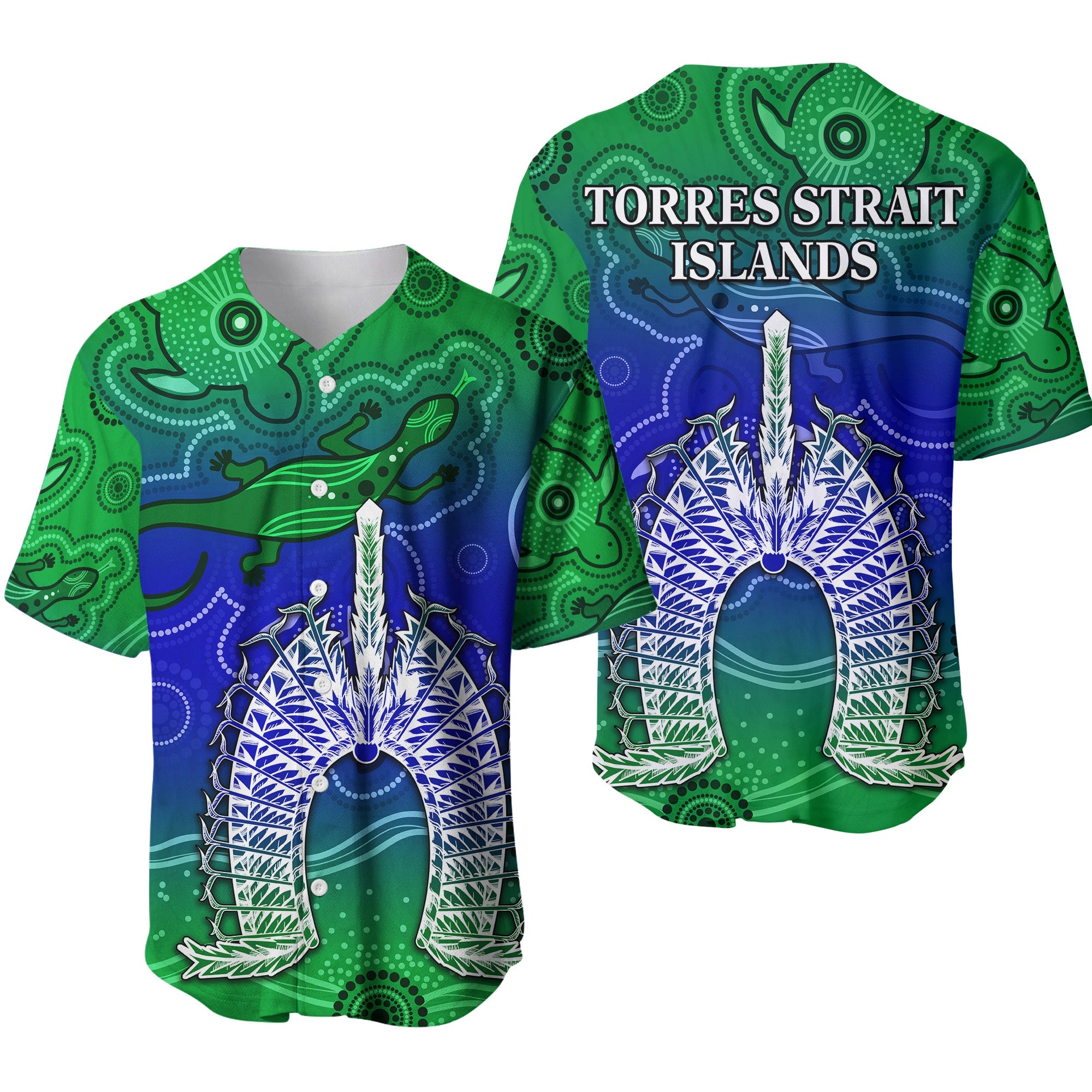 Torres Strait Islands Baseball Jersey Aboriginal Art Lizard Symbol Peace - Vibe Hoodie Shop