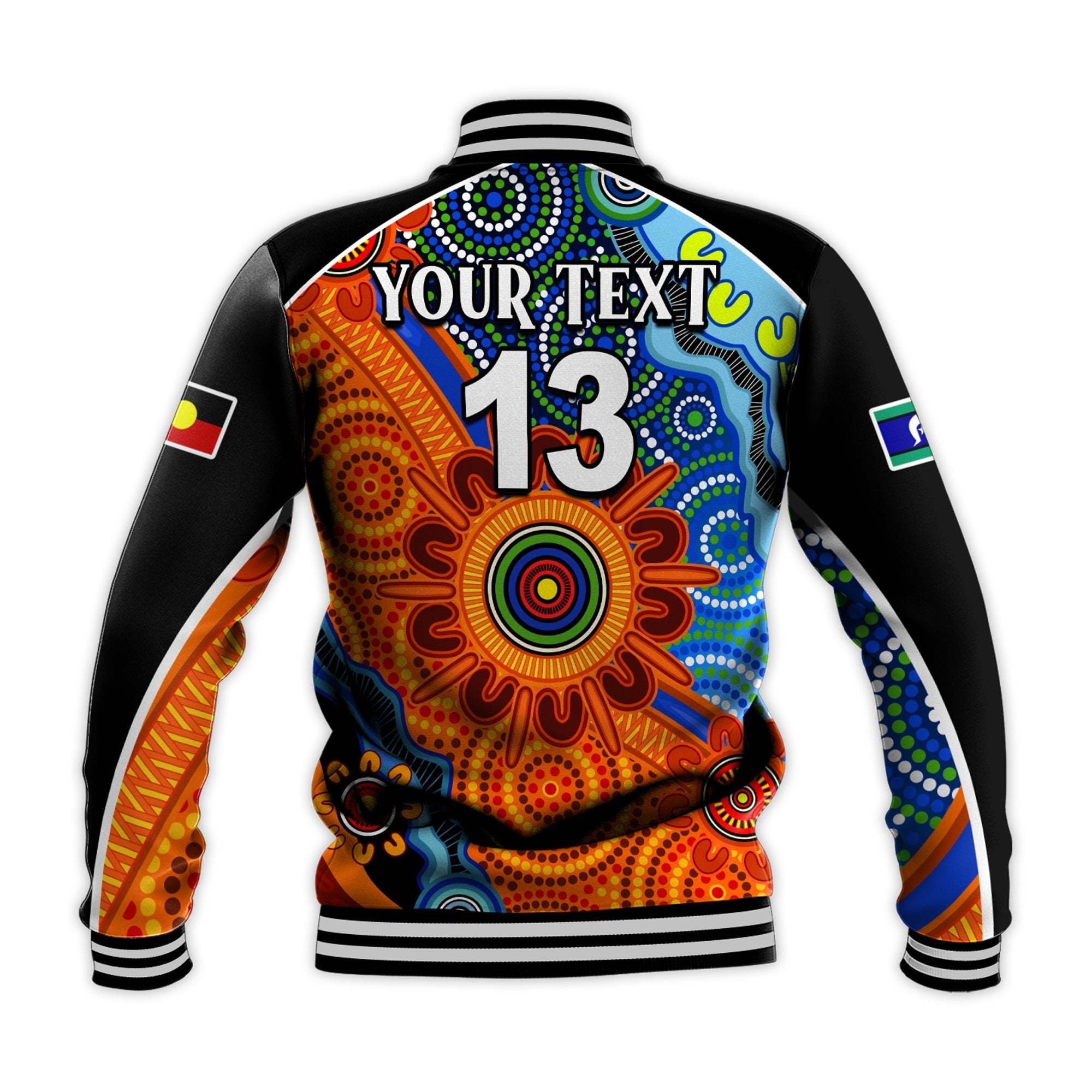 (Custom Text and Number) NAIDOC Week 2022 Baseball Jacket Aboriginal and Torres Strait Islanders Together - Vibe Hoodie Shop