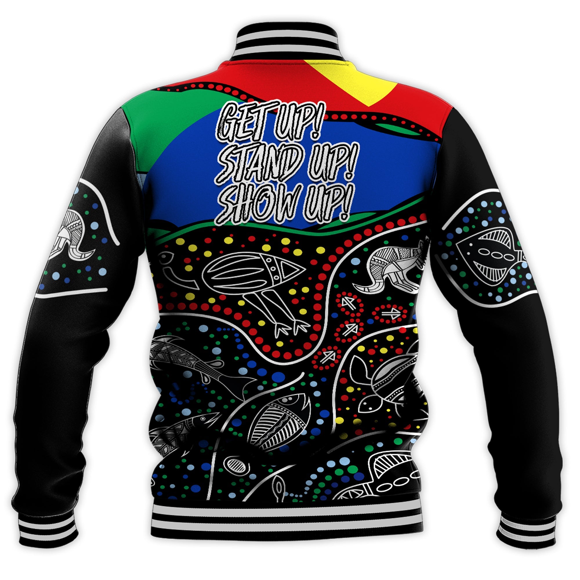 NAIDOC Week 2022 Baseball Jacket National Aborigines And Torres Strait Islander Animals Aboriginal - Vibe Hoodie Shop