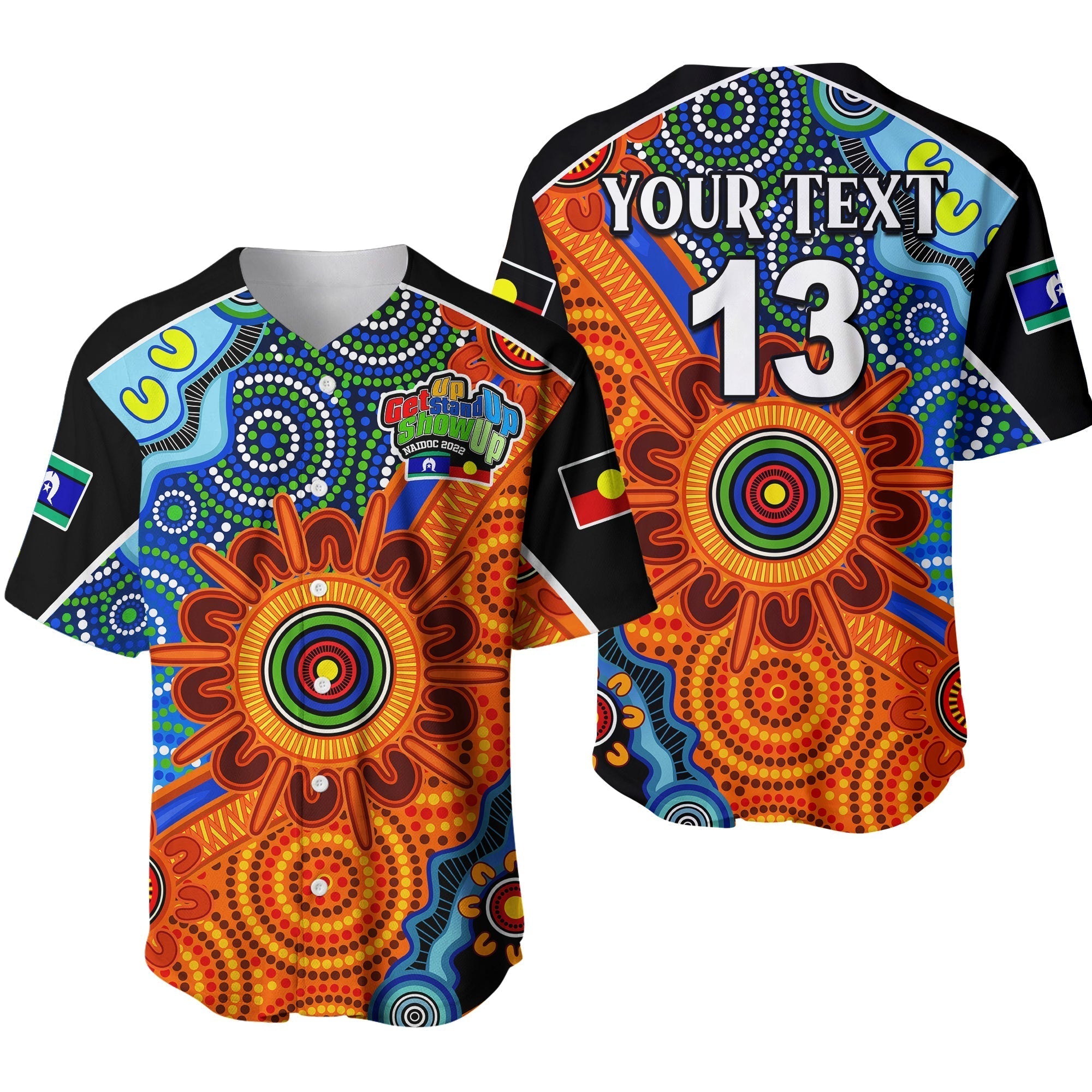 (Custom Text and Number) NAIDOC Week 2022 Baseball Jersey Aboriginal and Torres Strait Islanders Together - Vibe Hoodie Shop