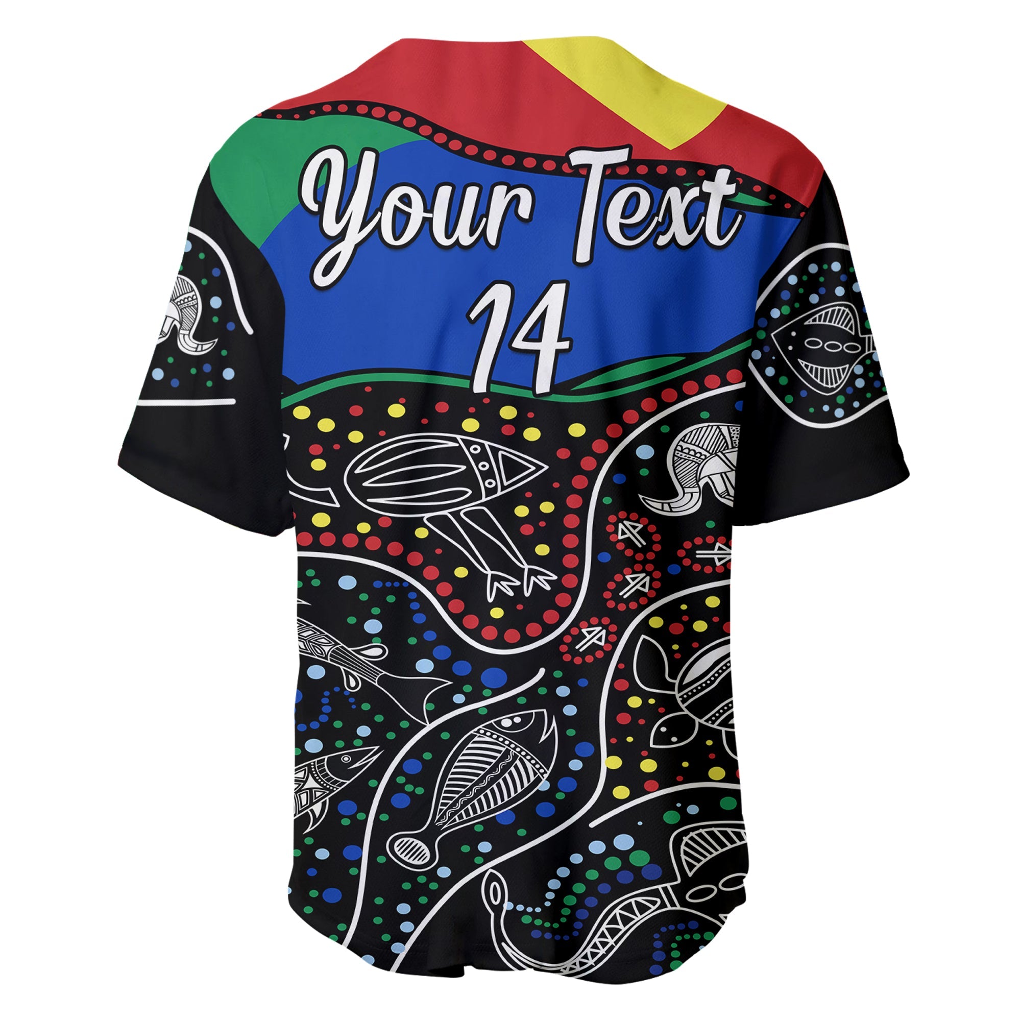 (Custom Text and Number) NAIDOC Week Baseball Jersey National Aborigines And Torres Strait Islander Animals Aboriginal Art - Vibe Hoodie Shop