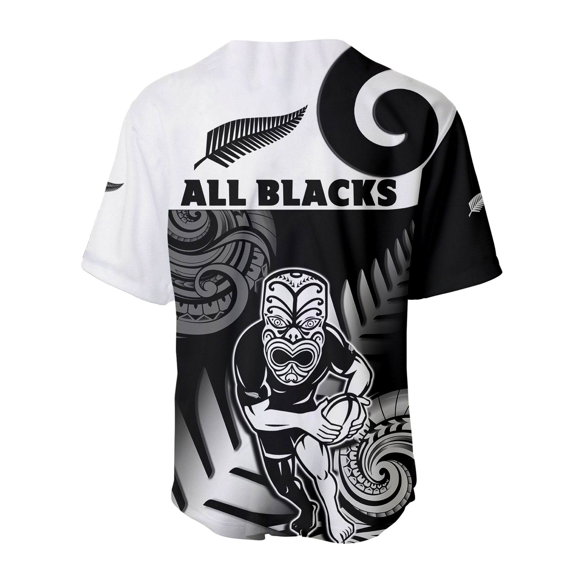 New Zealand Silver Fern Rugby Baseball Jersey All Black Maori Koru - Vibe Hoodie Shop