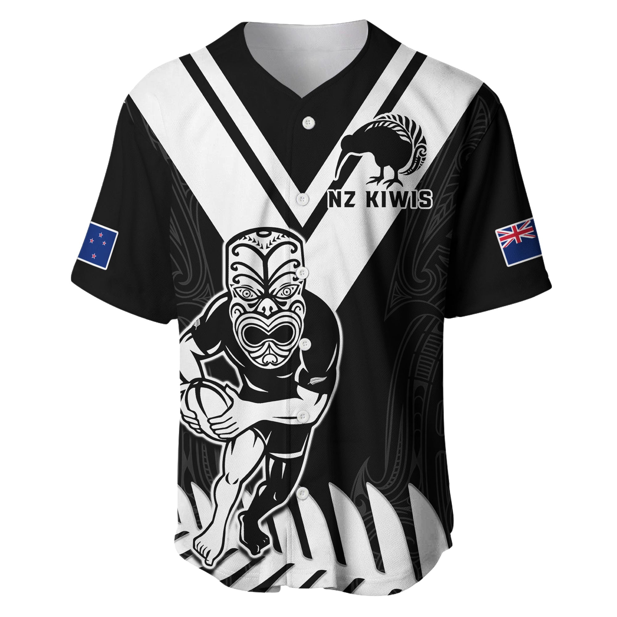 New Zealand Silver Fern Rugby Baseball Jersey NZ Kiwi Pacific Maori Sporty - Vibe Hoodie Shop