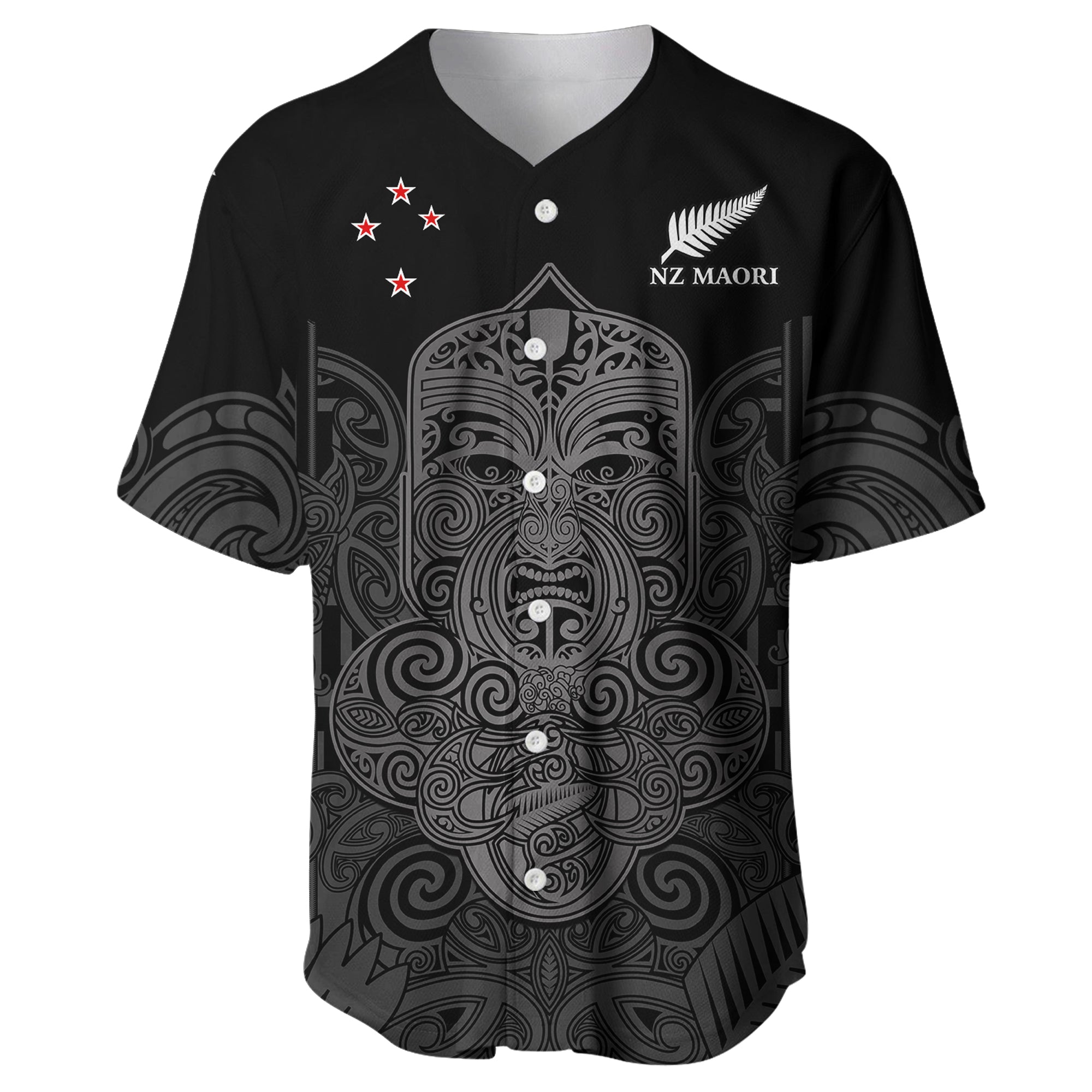 (Custom Text And Number) New Zealand Tiki Rugby Baseball Jersey NZ Maori Koru Pattern - Vibe Hoodie Shop