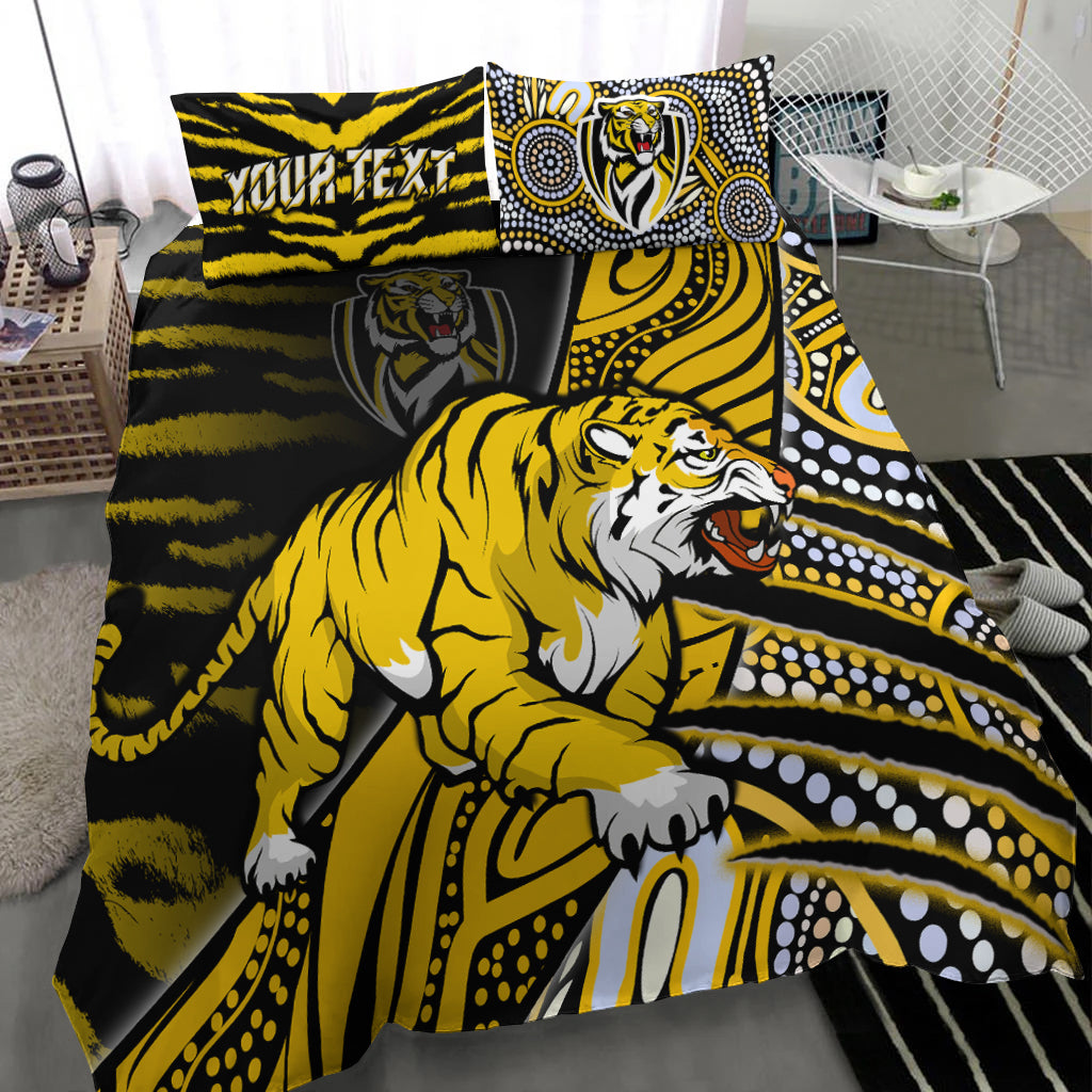 (Custom Personalised) Richmond Football Bedding Set Aboriginal Go The Tigers Premiers - Vibe Hoodie Shop